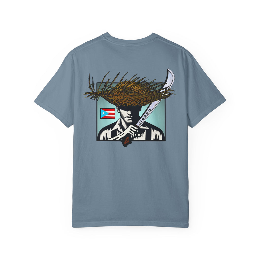 T-Shirt  "Jíbaro" Puerto Rican Heritage Tee (Back Machete  Sombrero de Paja Design) Puerto Rico’s Navidades