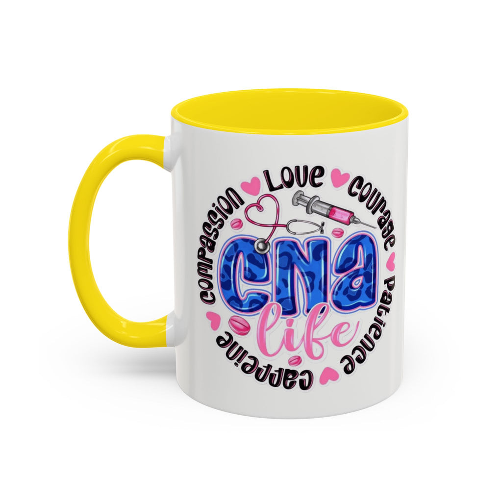 CNA Life Coffee Mug — Compassion, Courage & Patience Accent Mug (11/15oz) Medical Christmas Mug