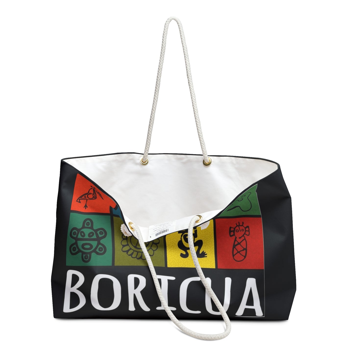 Boricua Symbols Weekender Bag Puerto Rican Coqui & Taino Petroglyph Travel Tote Puerto Rico Christmas Tote  Boricua Holiday Spirit