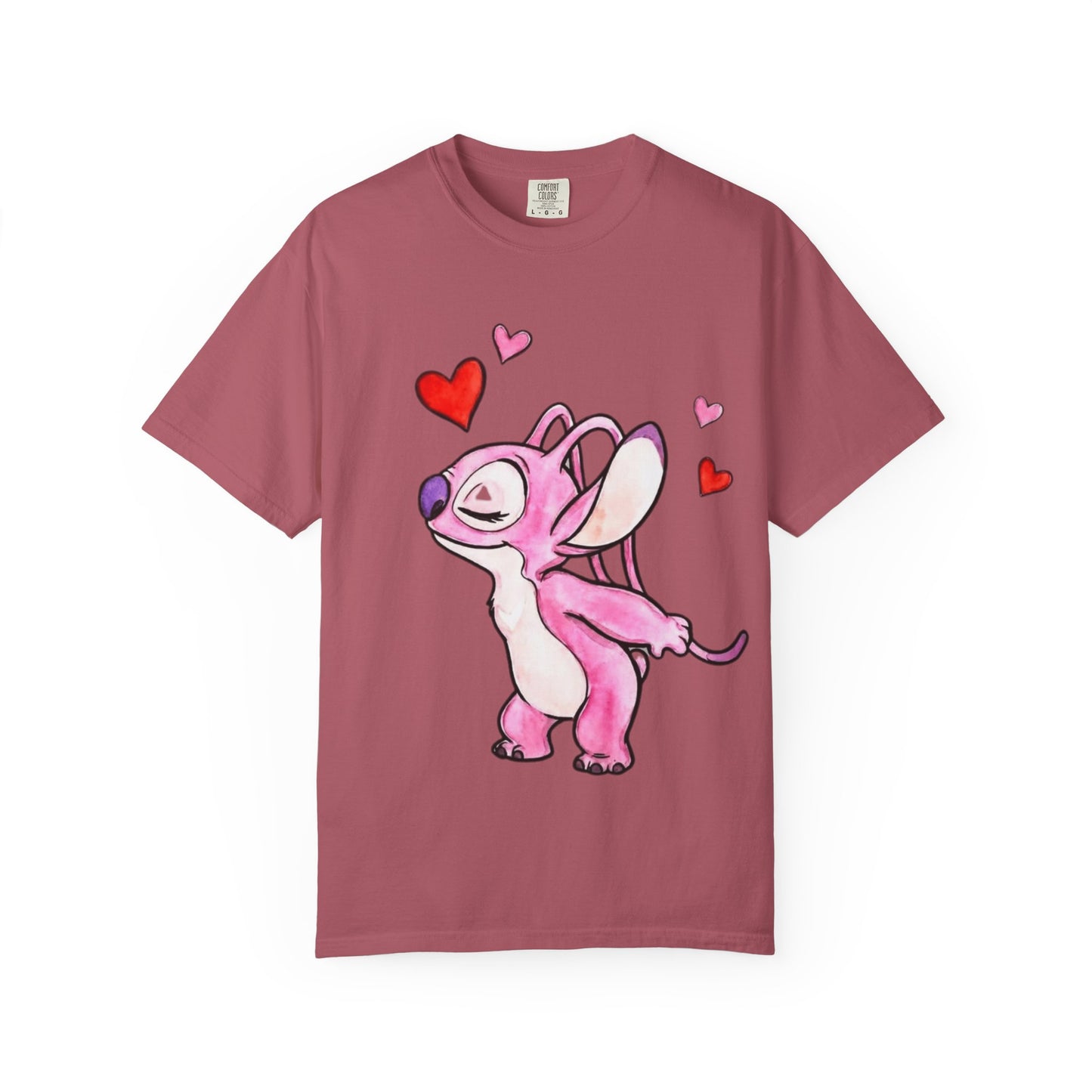 T-Shirt — Cute Pink Cartoon Creature with Hearts | Valentine’s Gift Tee