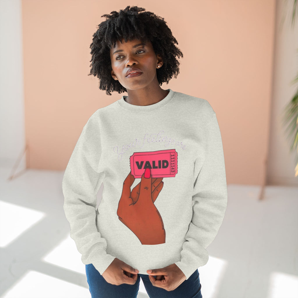Valid Ticket Crewneck Sweatshirt  Empowerment Graphic Pullover Valentine’s Day sweaters