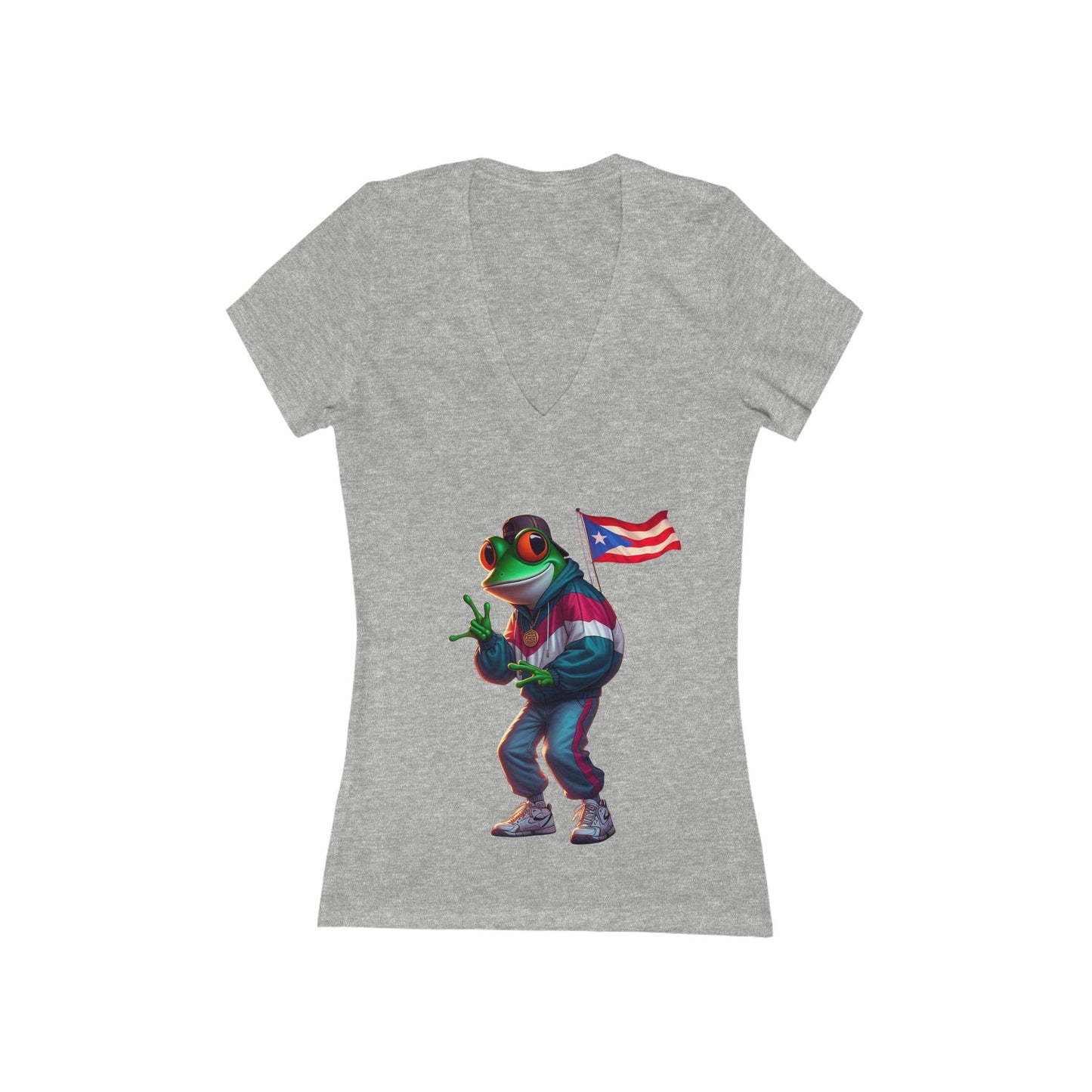 Nuyorican Apparel  Puerto Rican Diaspora Playful Frog  Nature Lovers, Summer Fashion, Fun Frog Design