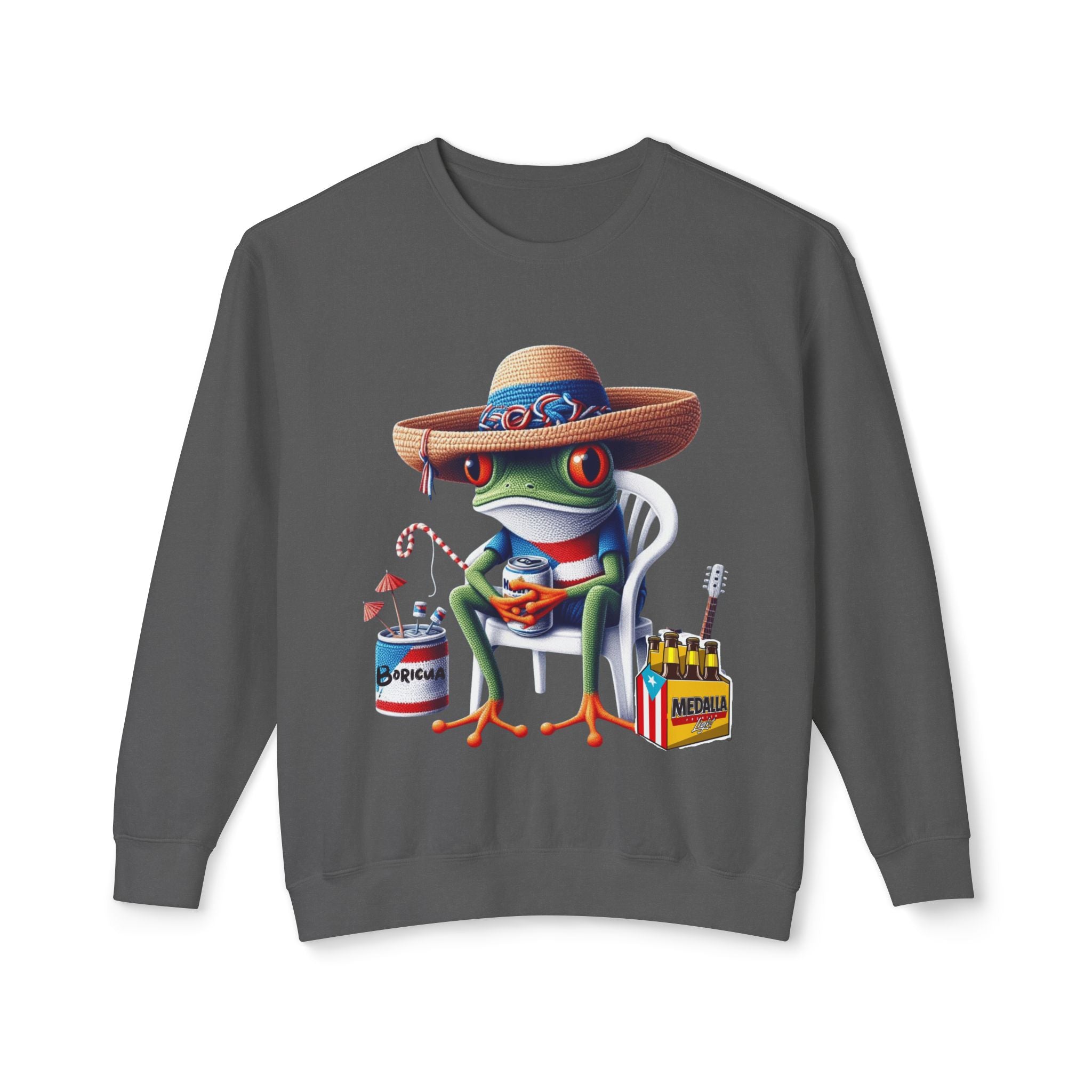 Coqui in Sombrero Crewneck Sweatshirt Puerto Rico’s Navidades