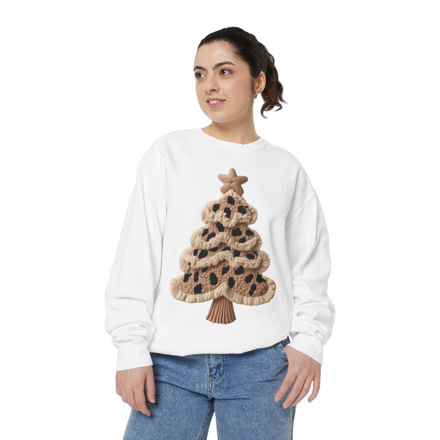 Leopard Knit Christmas Tree Sweatshirt unique festive designs and joyful