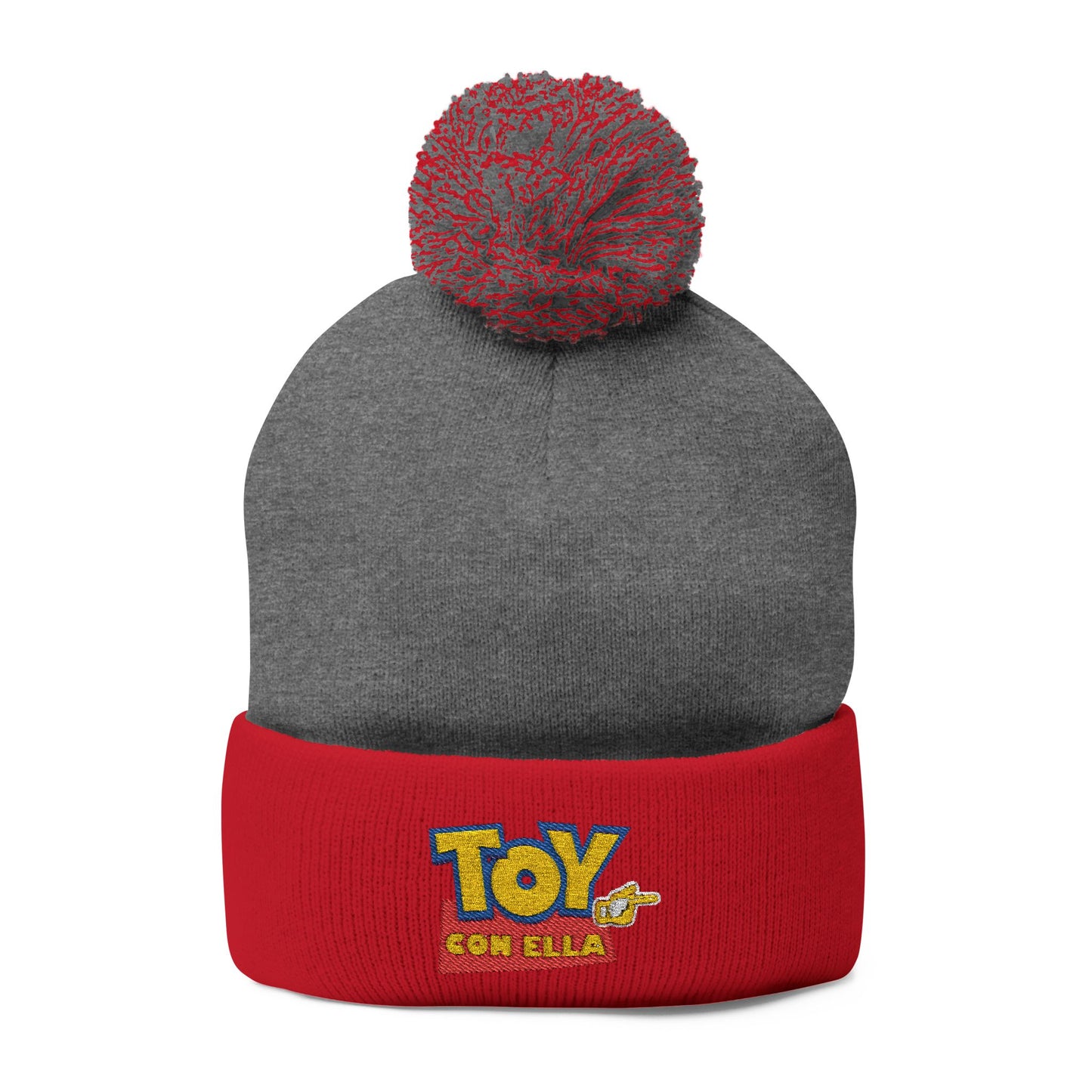 Toy Story Embroidered Pom-Pom Knit Cap Humor Cuffed Beanie – Warm, Soft & Sassy Winter Hat