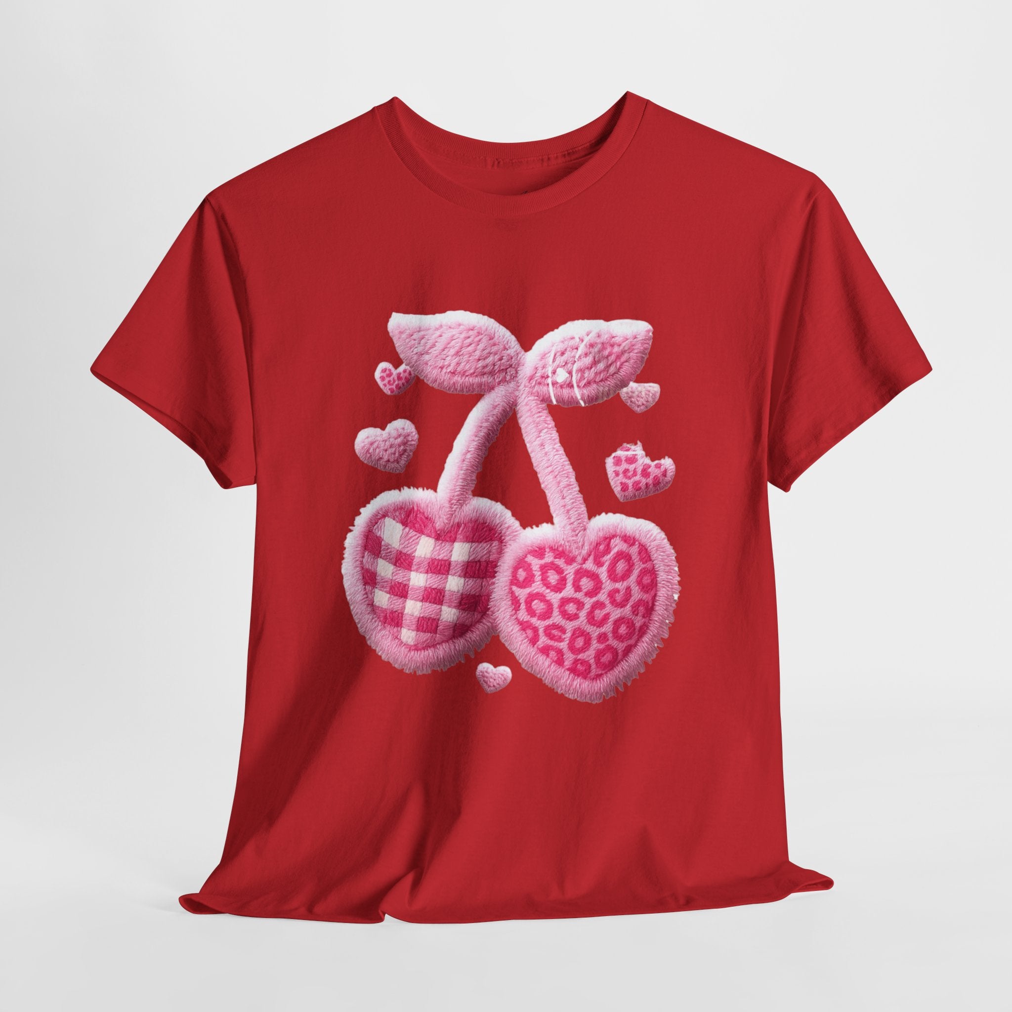 Pink Heart Cherries Tee  LOVE Graphic Valentine T-Shirt
