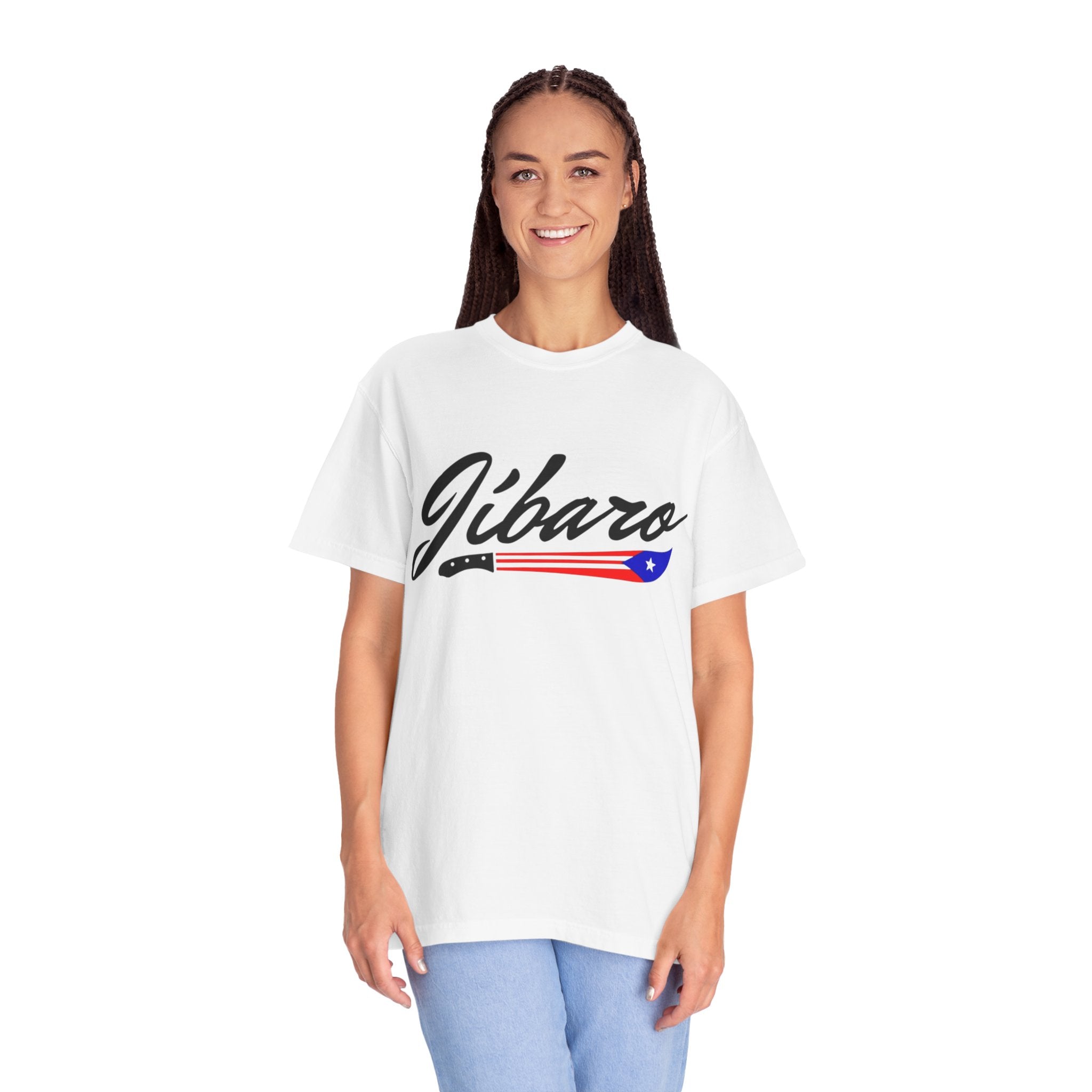 T-Shirt  "Jíbaro" Puerto Rican Heritage Tee (Back Machete  Sombrero de Paja Design) Puerto Rico’s Navidades