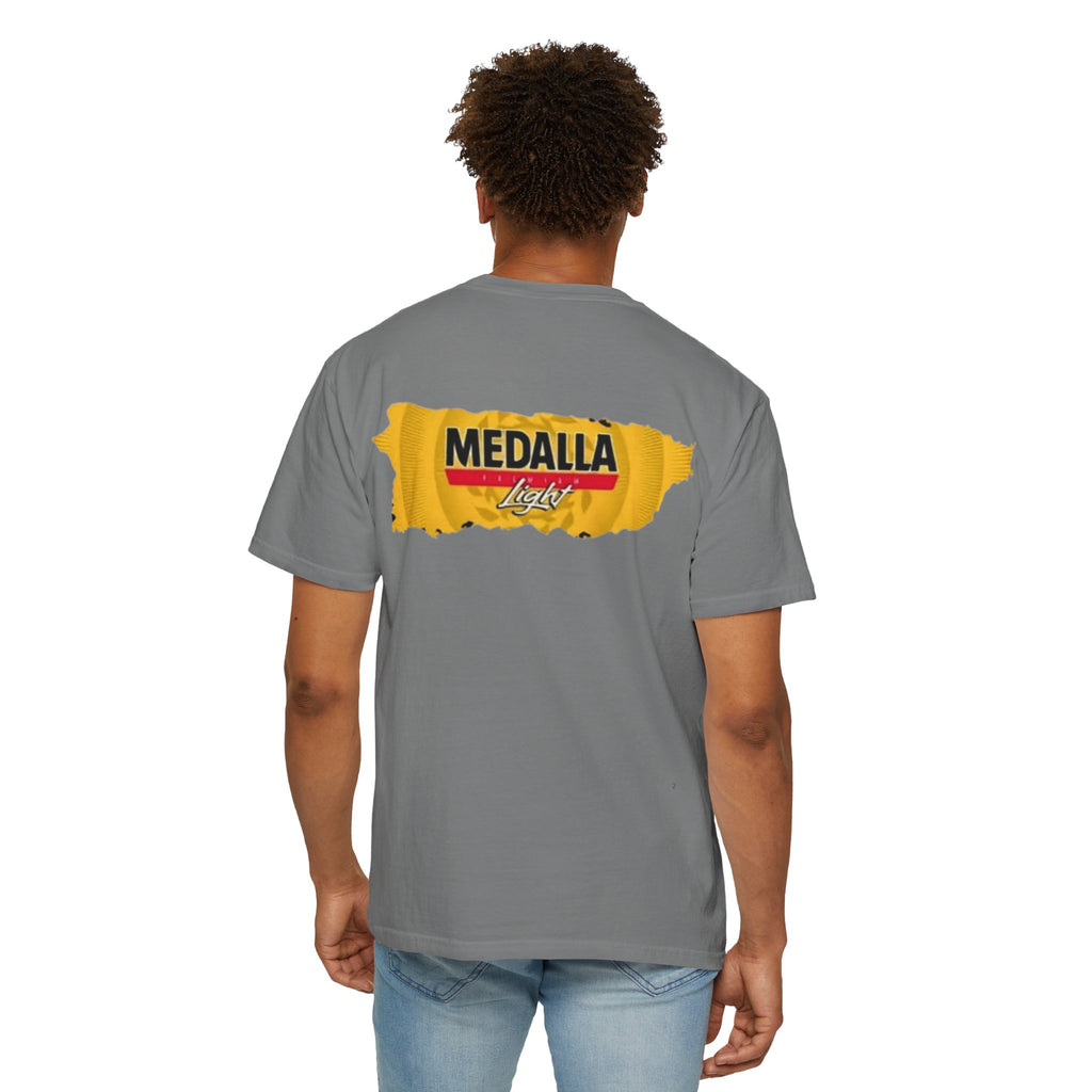 Medalla Light Puerto Rican Beer T-Shirt Coqui Frog Mascot Six-Pack Graphic Tee Puerto Rico’s Navidades