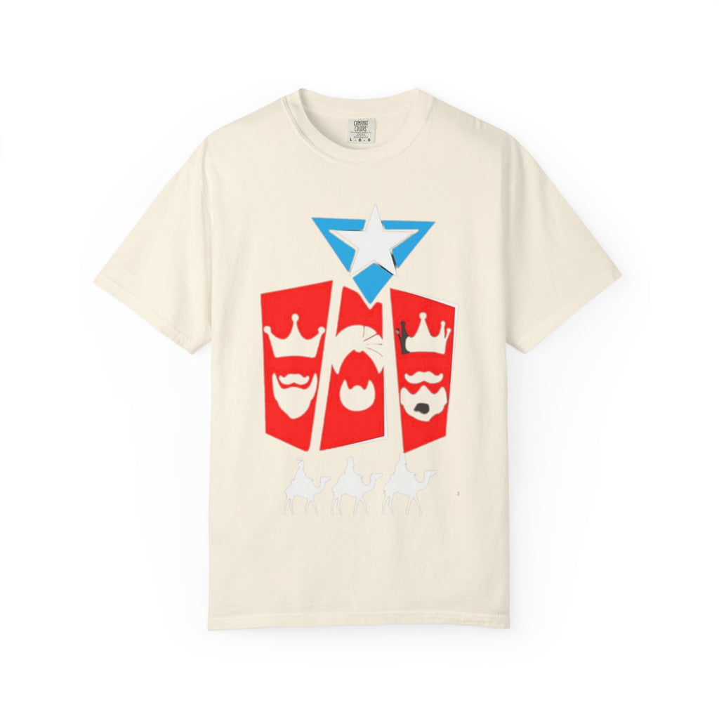 The Three Kings T-Shirt — Puerto Rican Three Kings Graphic Tee (Star & Crown Silhouettes)