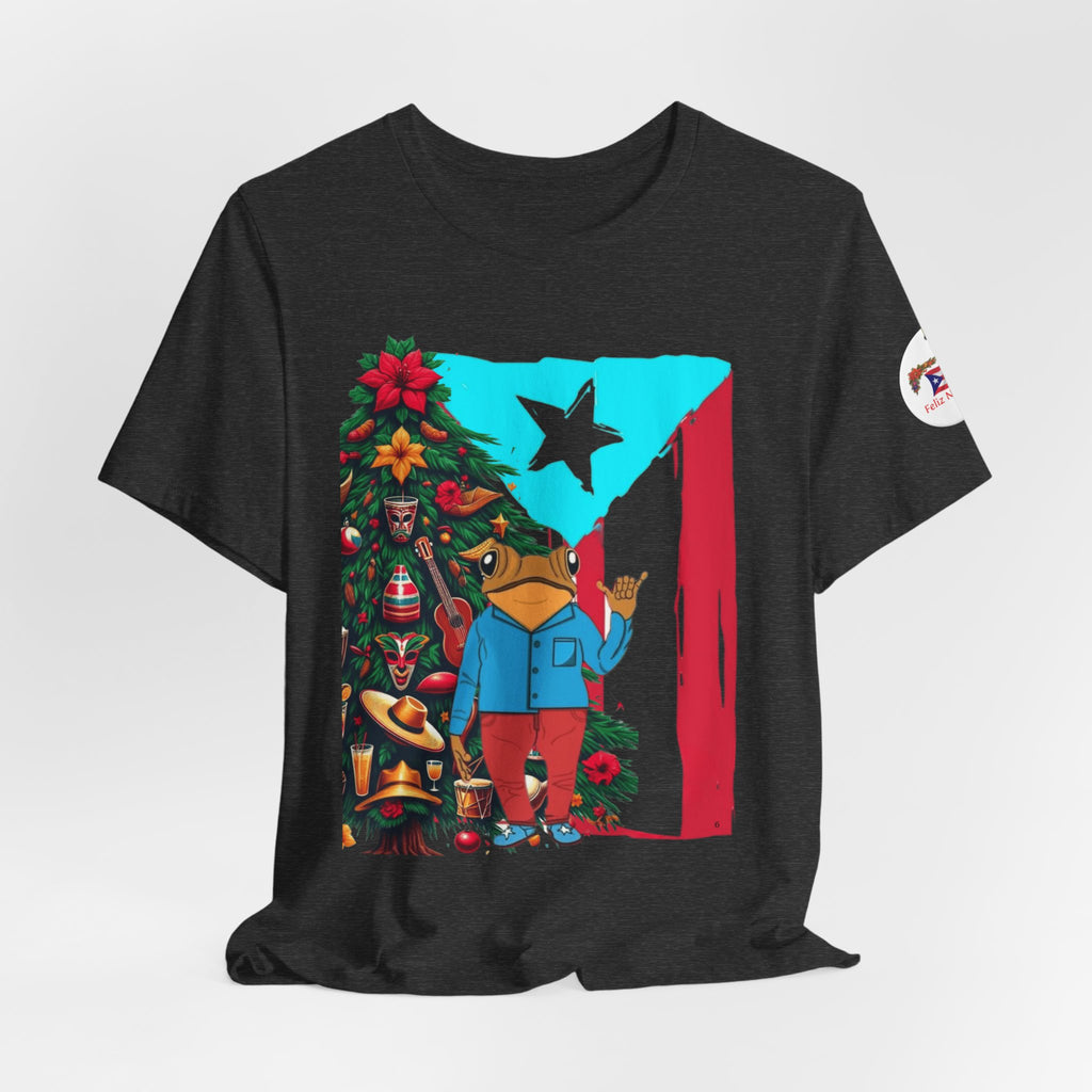 Puerto Rico Holiday T-Shirt  Coquí by Christmas Tree Graphic Puerto Rico’s Navidades