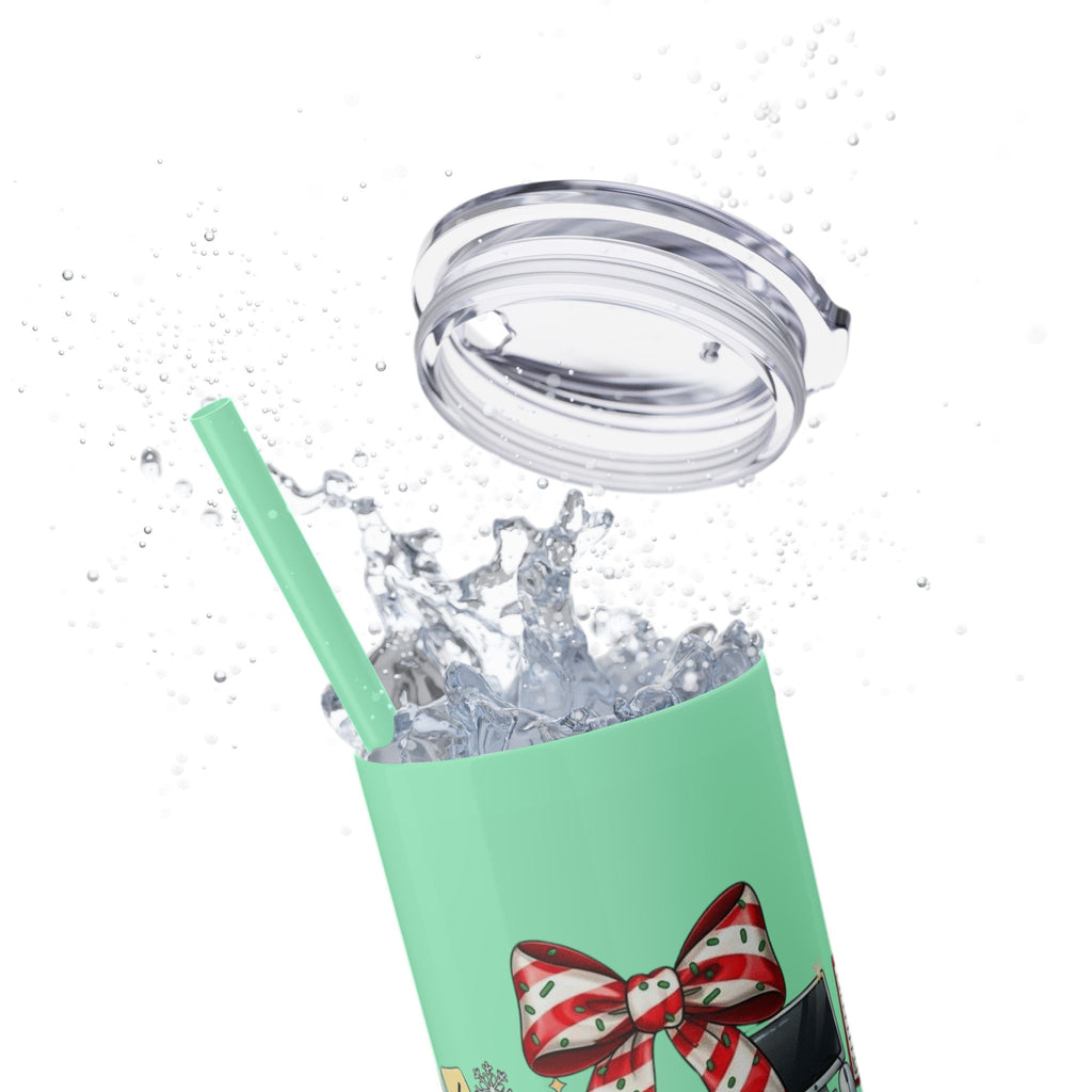Christmas mug for the office team who keeps everything running smoothly. Candy Cane Christmas Office Secret Santa Design, 20oz with Straw
