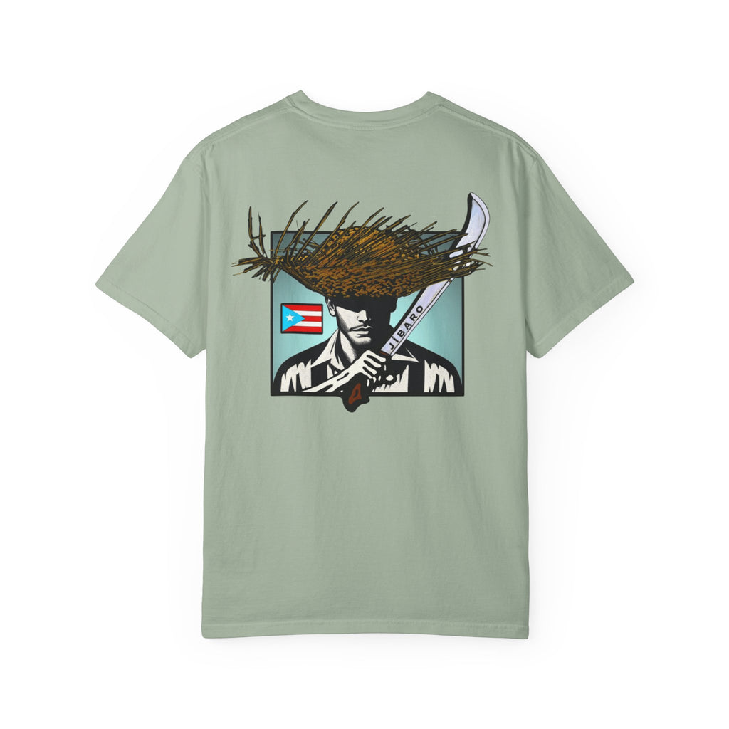 T-Shirt  "Jíbaro" Puerto Rican Heritage Tee (Back Machete  Sombrero de Paja Design) Puerto Rico’s Navidades