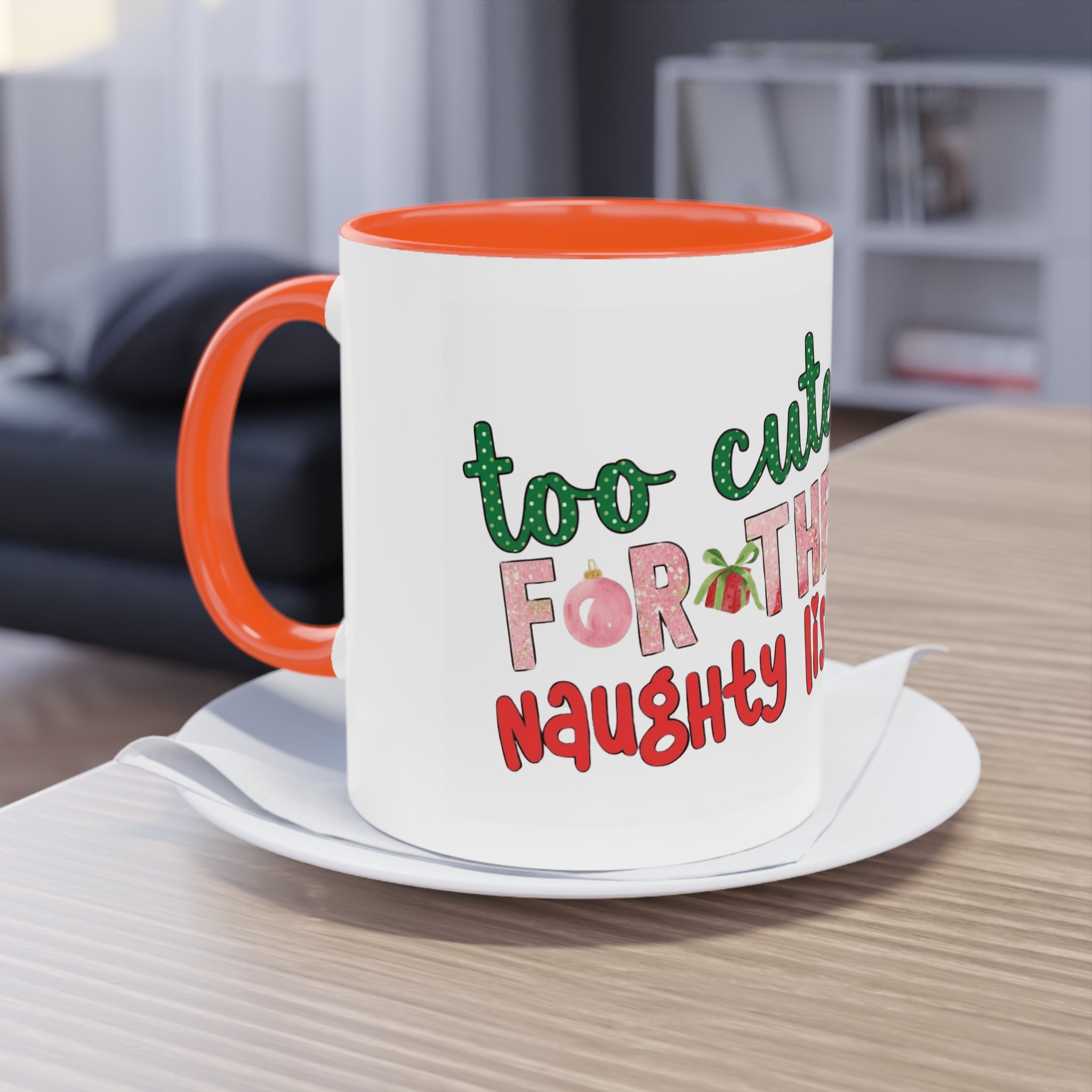 Cute Grinch Two-Tone Coffee Mug - Perfect for Holiday Cheer! Christmas Mugs Collection