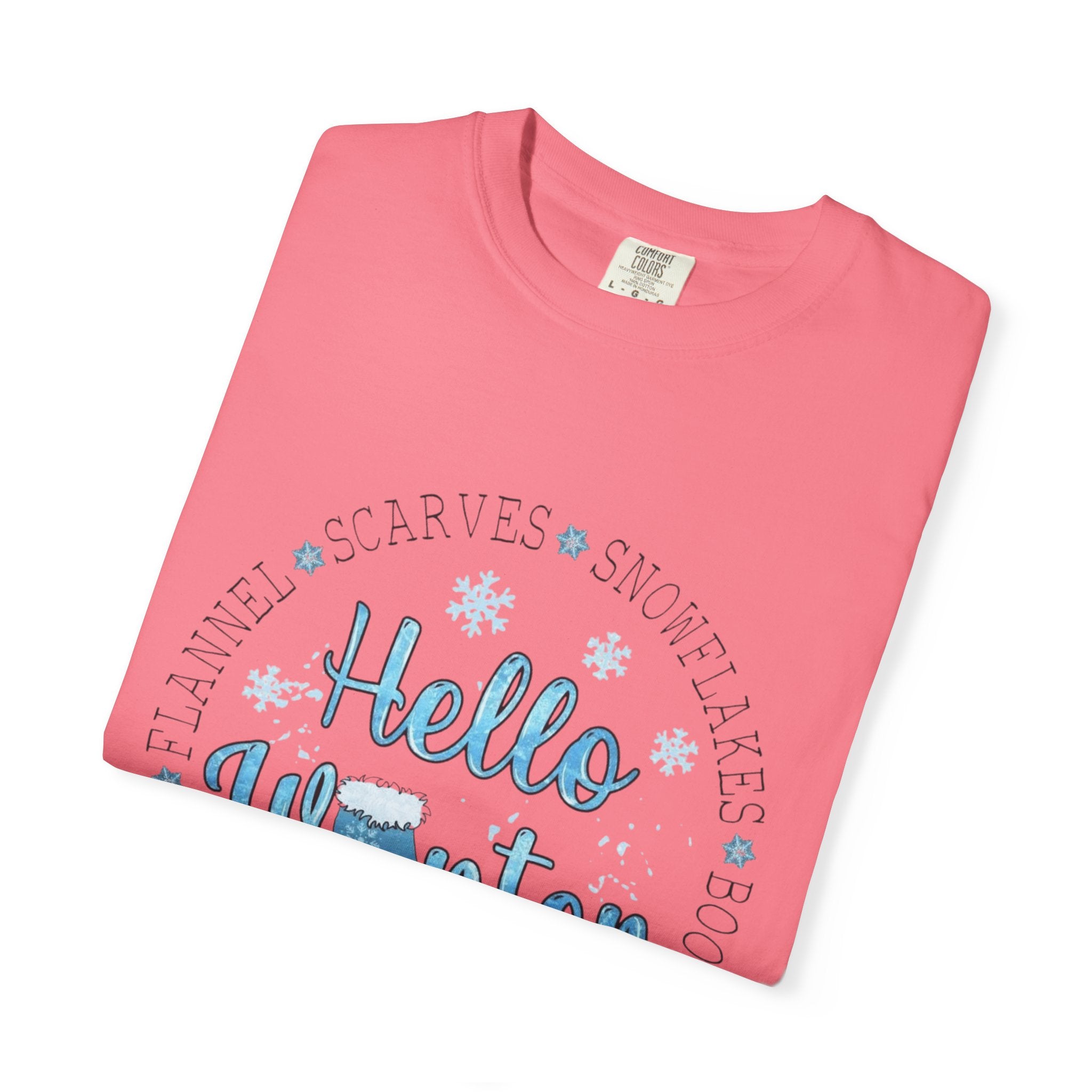 Hello Winter T‑Shirt  Cozy Snowflake Holiday Tee Christmas T-Shirts and Sweatshirts Collection