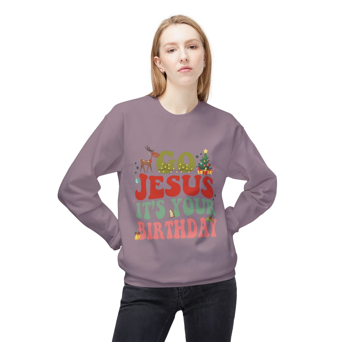 Festive Holiday Designs Go Jesus It’s Your Birthday Christmas Sweatshirt