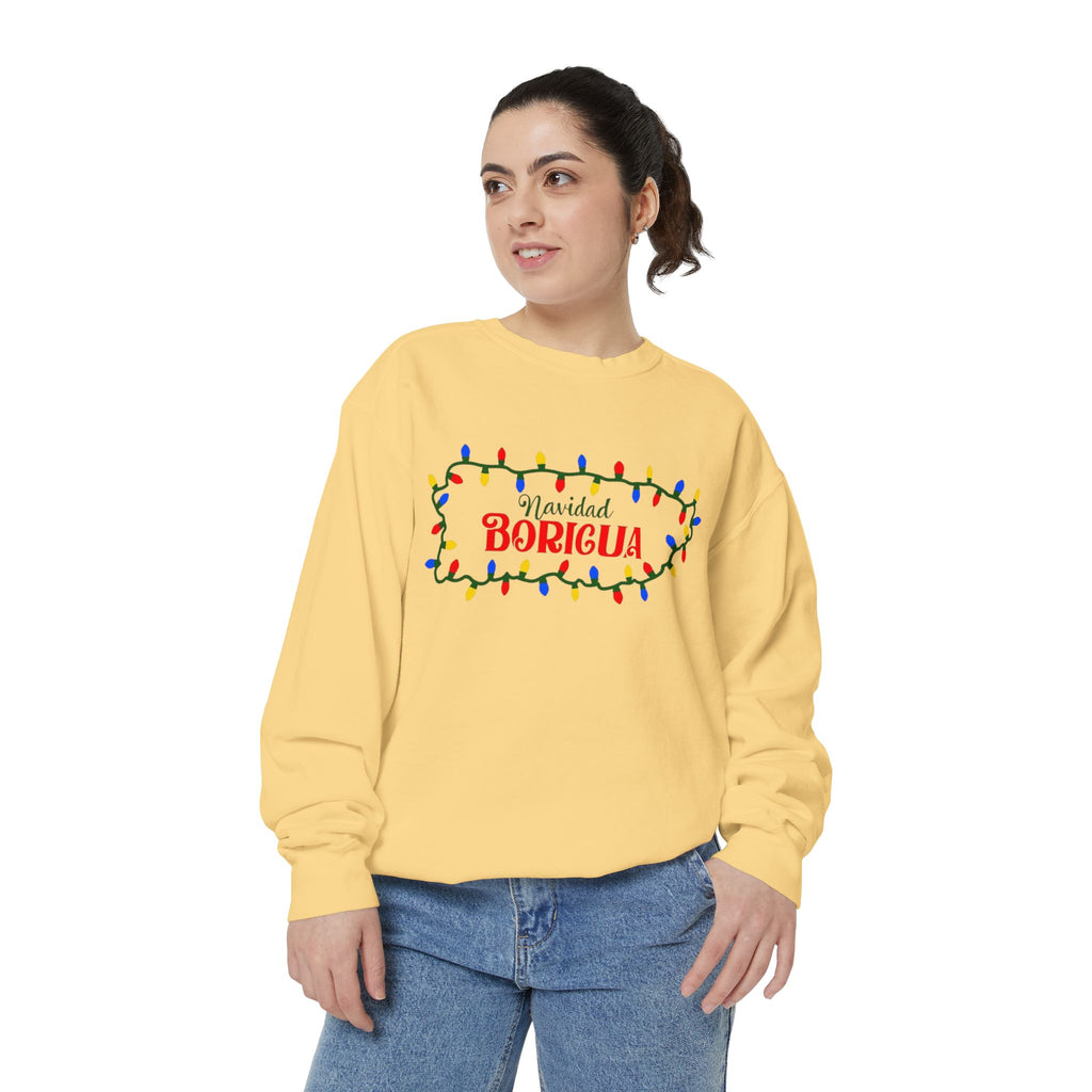Navidad Boricua Sweatshirt — Puerto Rican Holiday Sweater with Christmas Lights