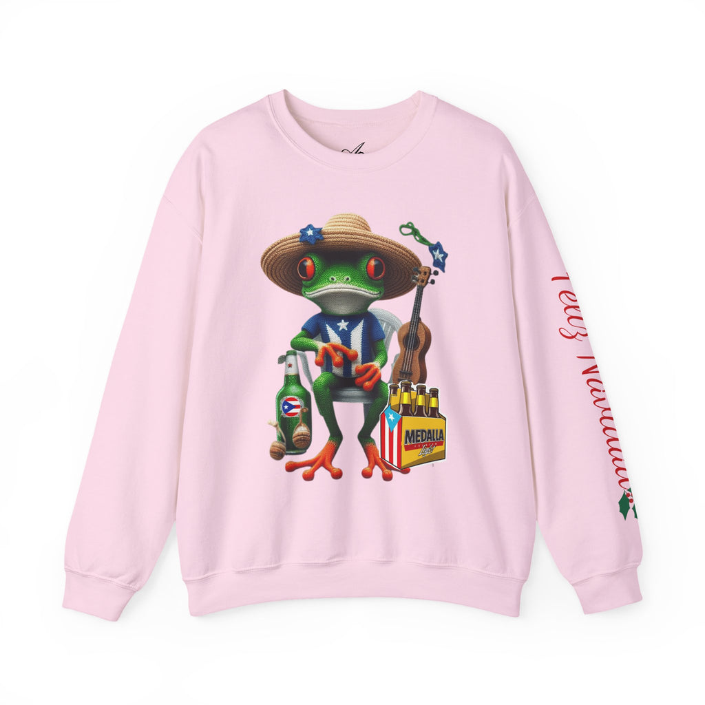 Frog Coqui Crewneck Sweatshirt – Coquito y Medalla Puerto Rican Vibes