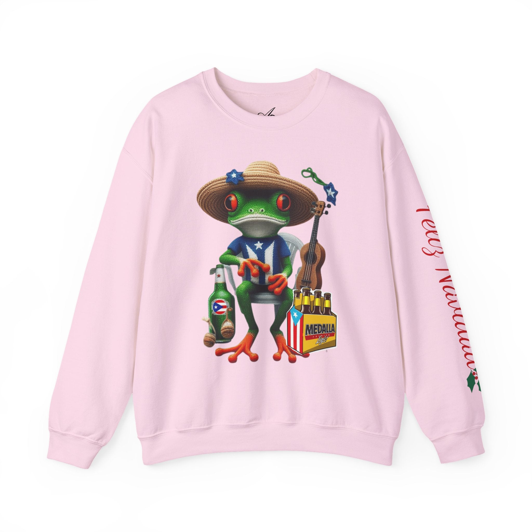 Frog Coqui Crewneck Sweatshirt – Coquito y Medalla Puerto Rican Vibes