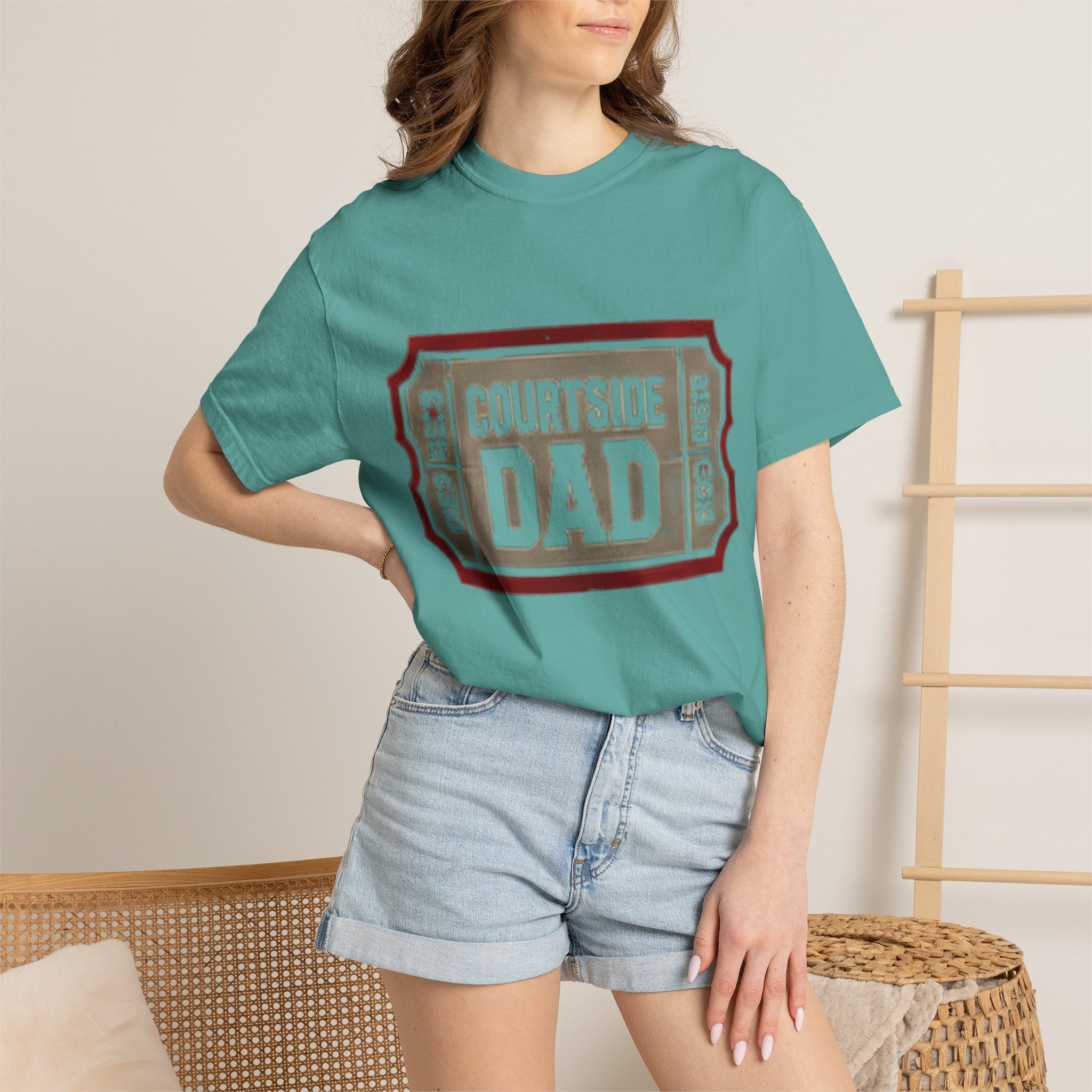 Courtside Dad T-Shirt — Vintage Ticket-Style Basketball Dad Tee