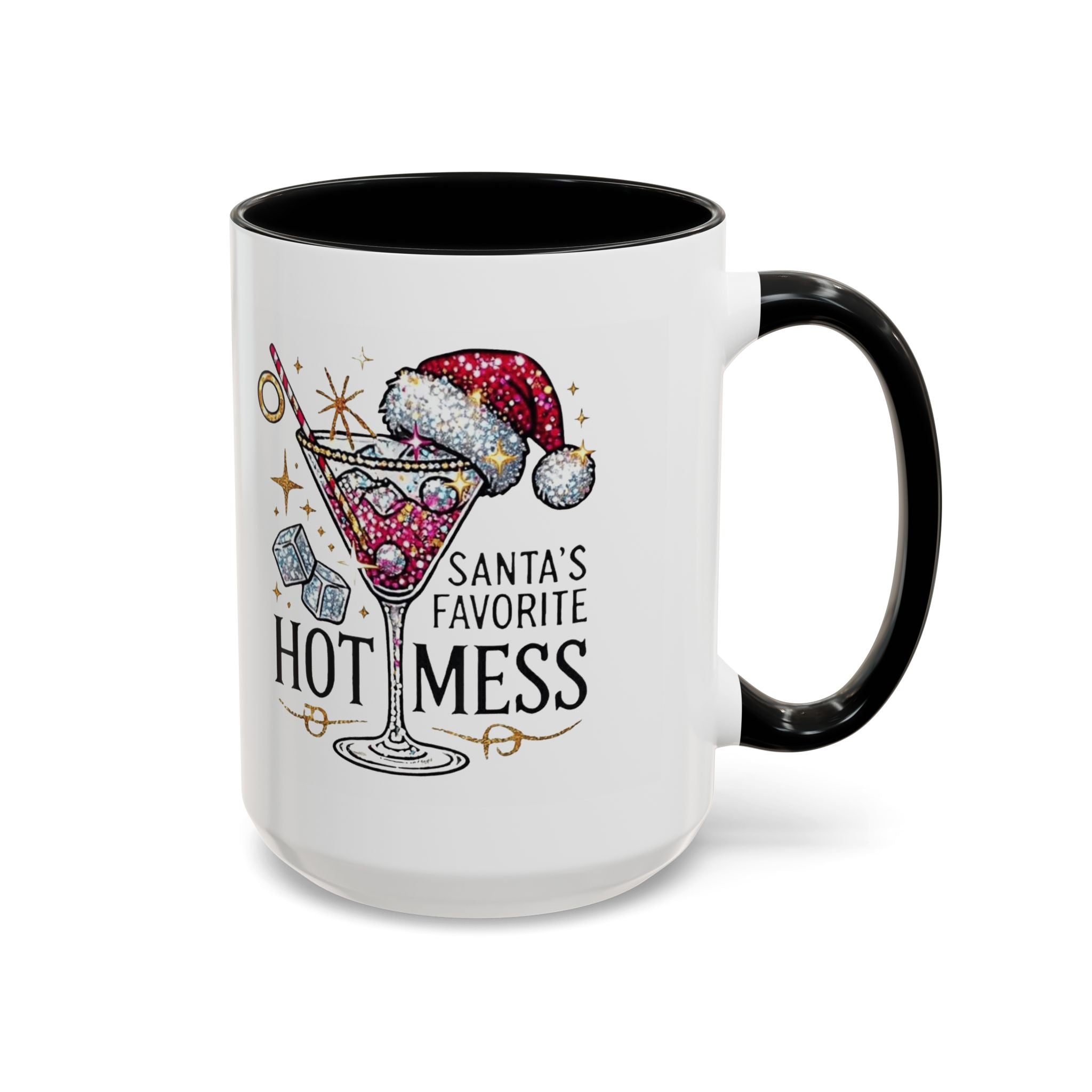 Accent Coffee Mug - "Santa's Favorite Hot Mess" Holiday Cocktail Mug (11/15 oz)