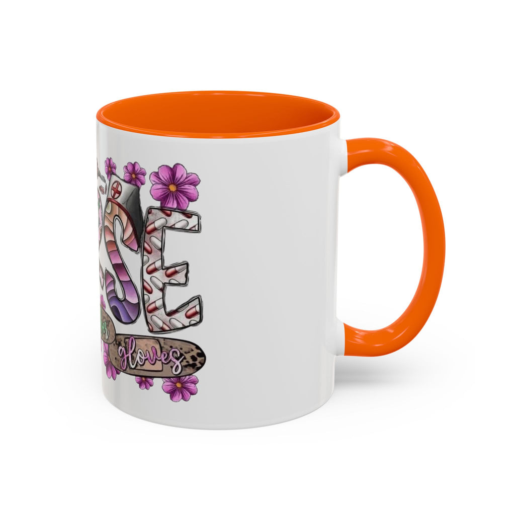 Nurse Love Coffee Mug  Cute Floral Medical Stethoscope & Syringe Design (11/15oz) Medical Christmas Mug