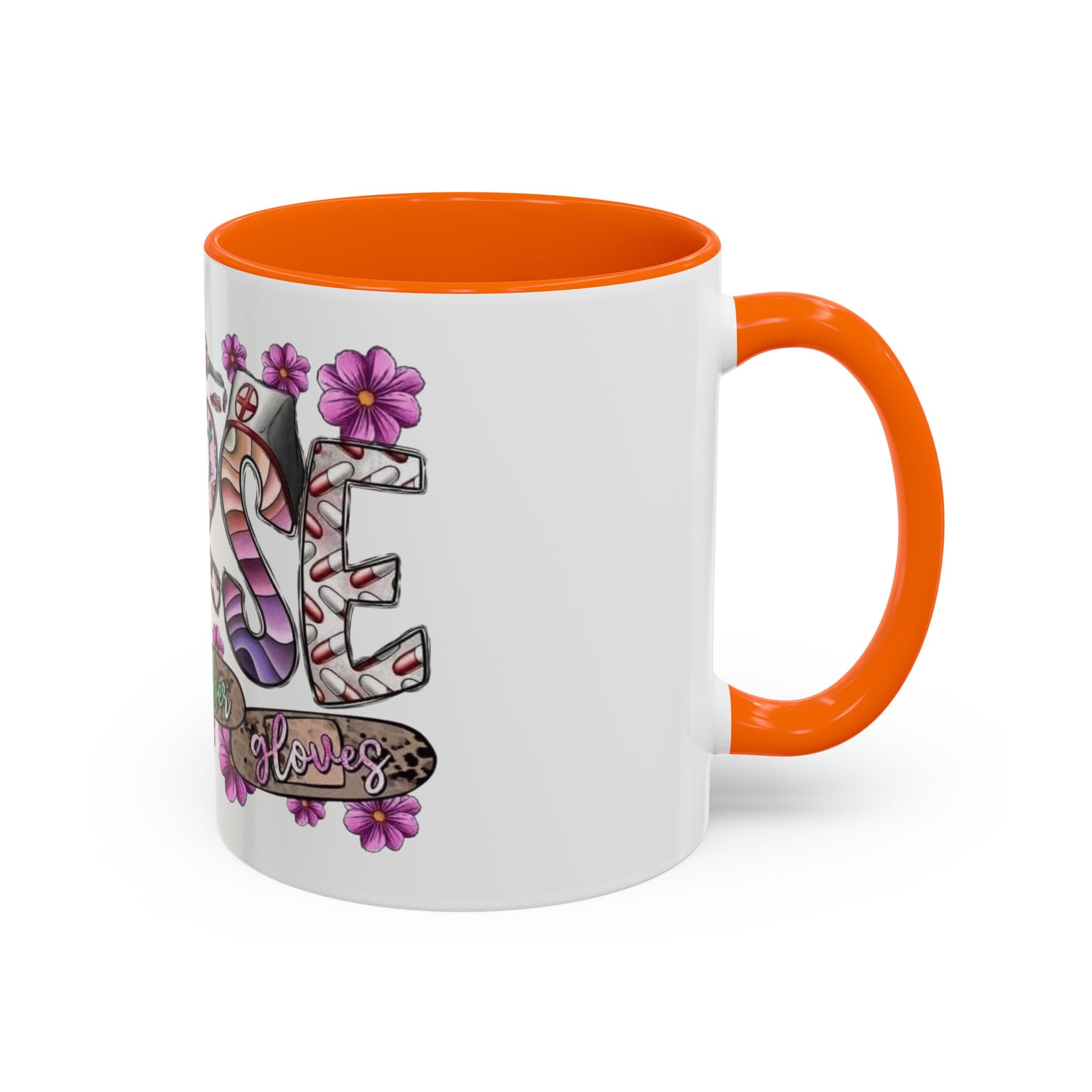 Nurse Love Coffee Mug  Cute Floral Medical Stethoscope & Syringe Design (11/15oz) Medical Christmas Mug