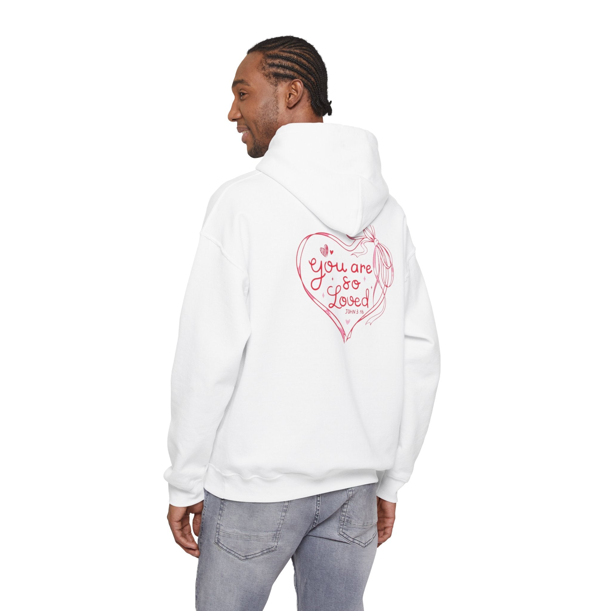 You Are So Loved Hoodie Heart Full” Heart Ribbon Comfort Sweatshirt