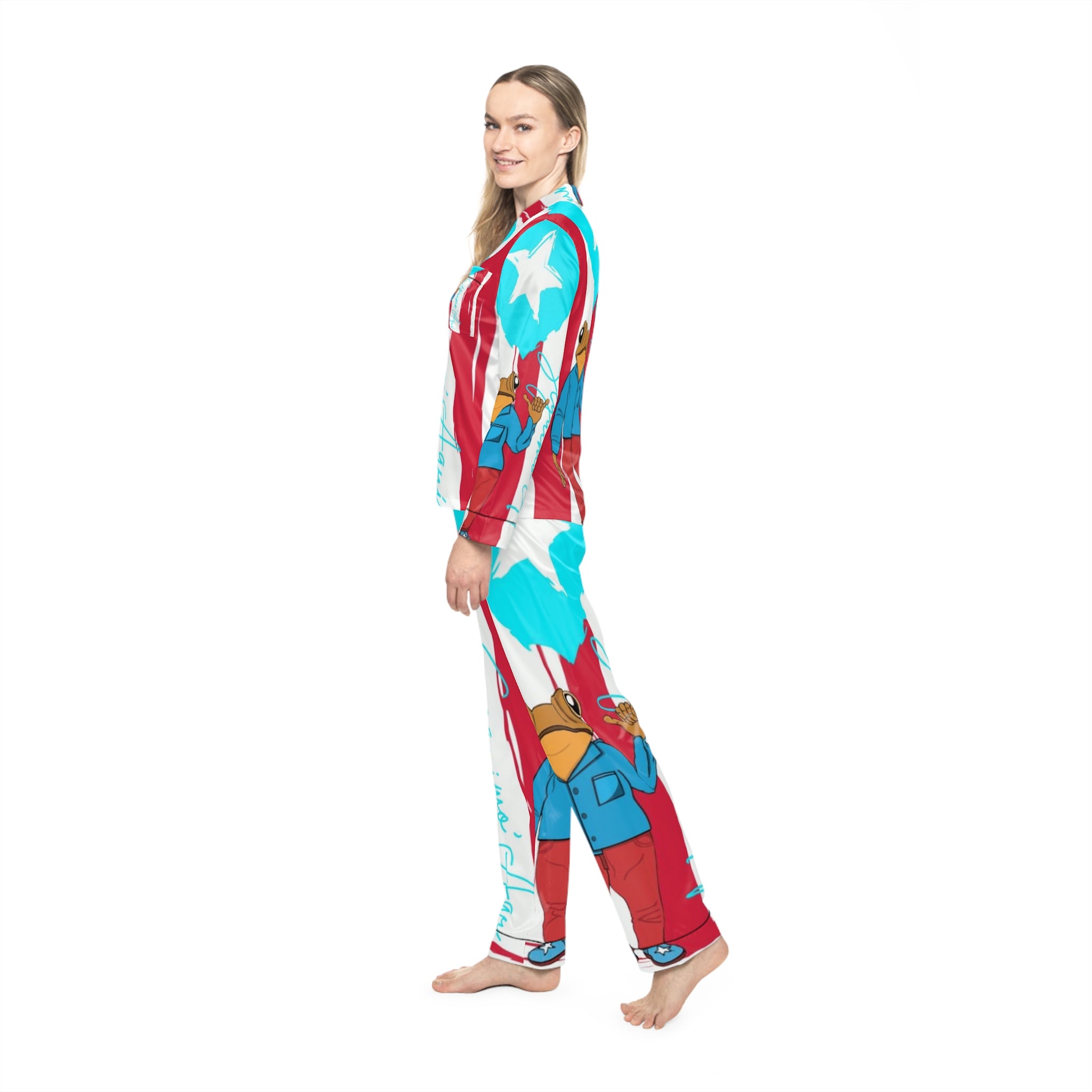 Seguimos Aqui Satin Women's Pajamas  Christmas Puerto Rico pajamas