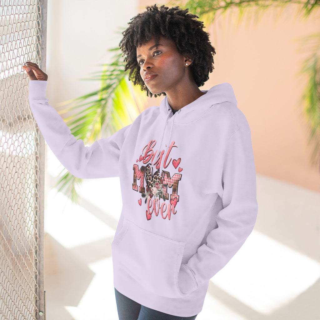 Best Mom Ever Hoodie  Leopard Heart Mother's Day Pullover