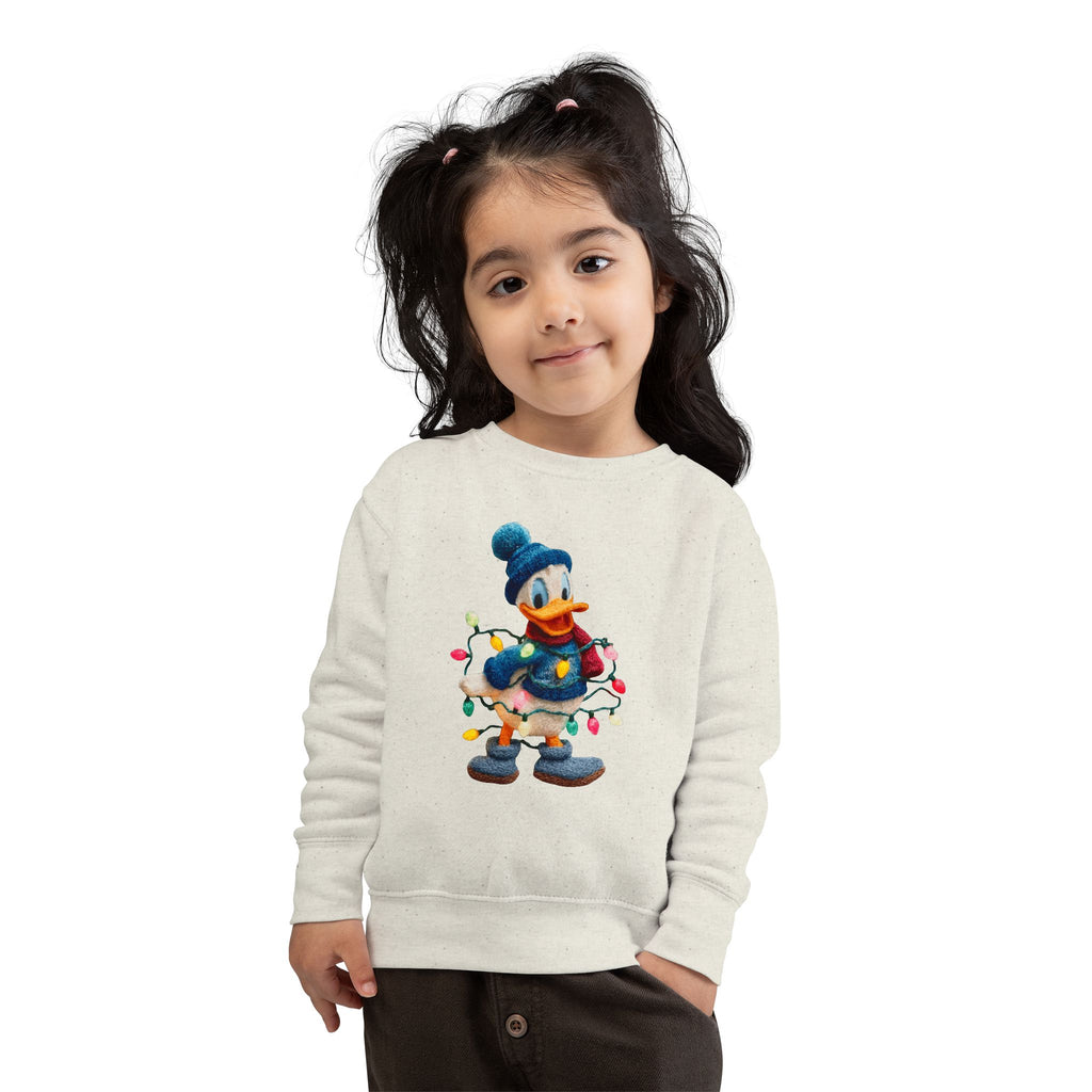 Toddler Sweatshirt  Festive Donald Duck Holiday Lights Pullover