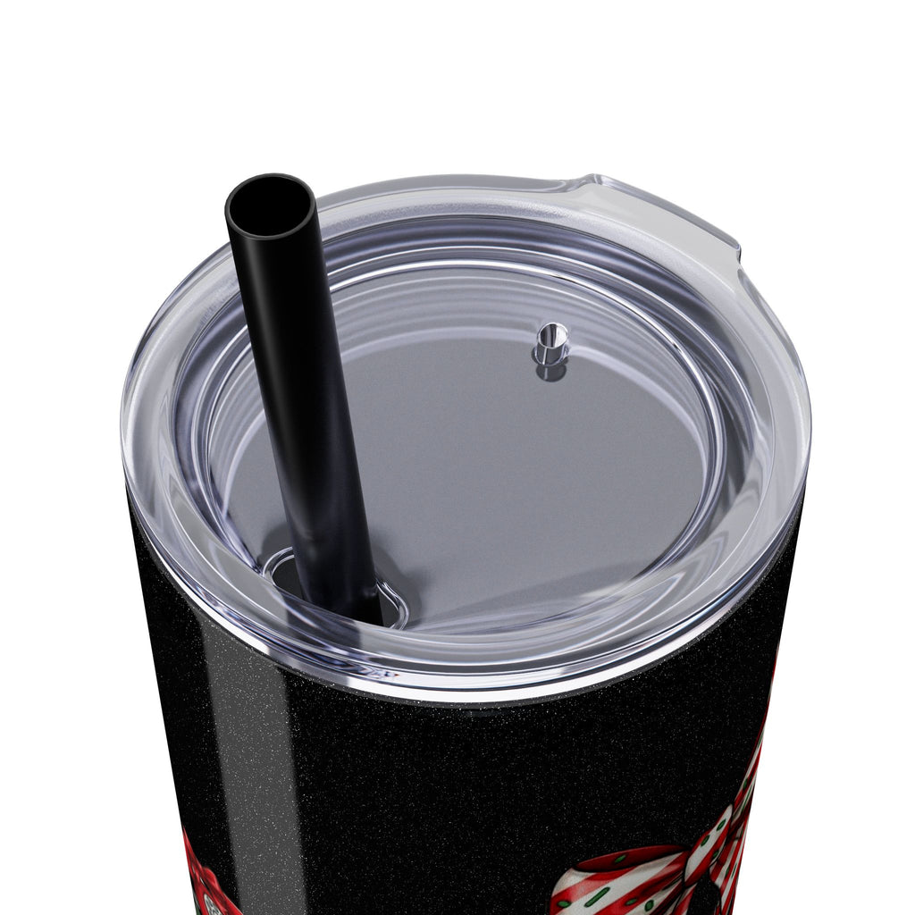 Christmas mug for the office team who keeps everything running smoothly. Candy Cane Christmas Office Secret Santa Design, 20oz with Straw
