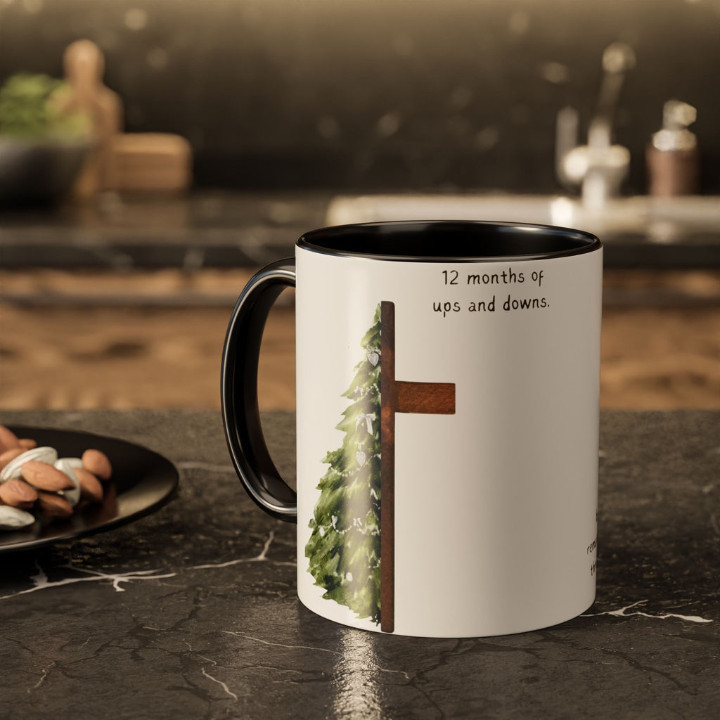 Christian Cross & Pine Tree Mug — Faith Reminder Coffee Cup (11oz/15oz)