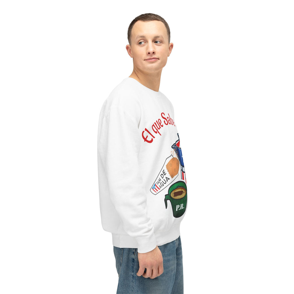 Crewneck Sweatshirt — "El que Sabe Sabe" Puerto Rico Coffee Design