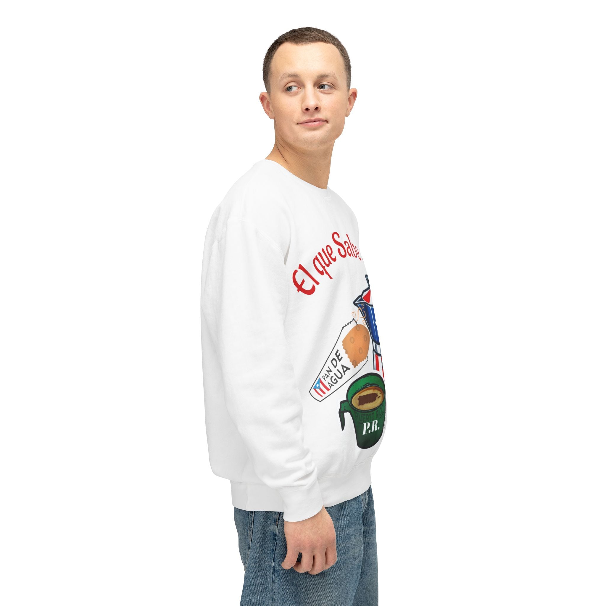 Crewneck Sweatshirt — "El que Sabe Sabe" Puerto Rico Coffee Design