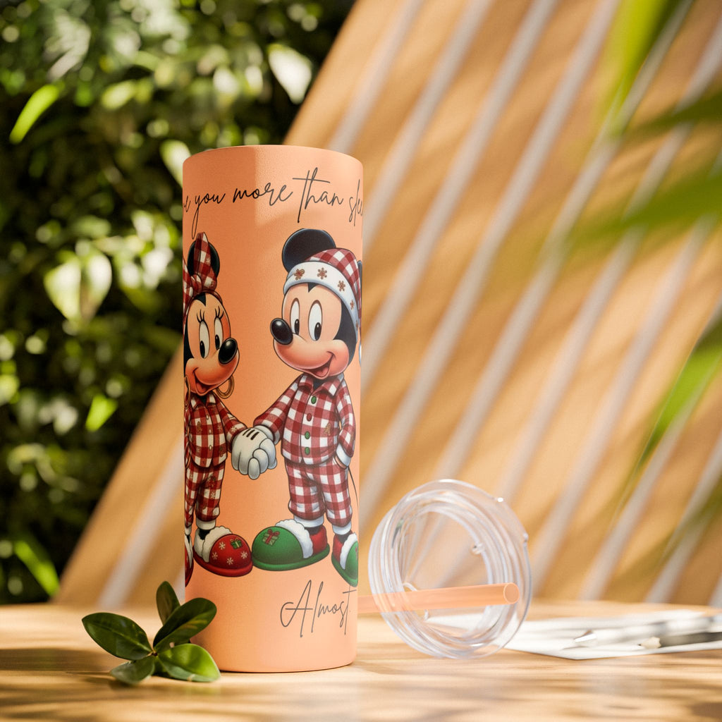 I Love You More Than Travel Tumbler — 20oz Skinny Cup with Straw