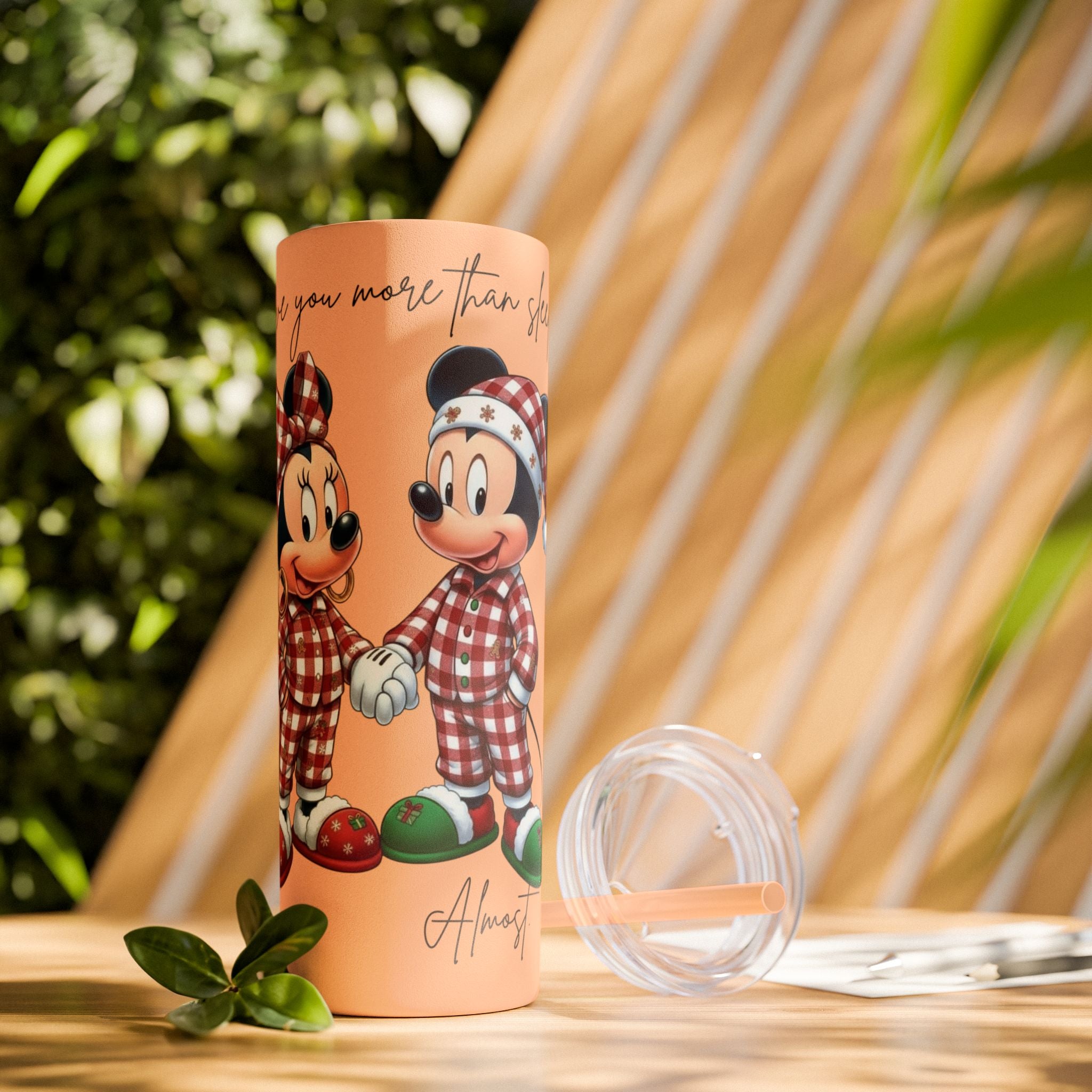 I Love You More Than Travel Tumbler — 20oz Skinny Cup with Straw
