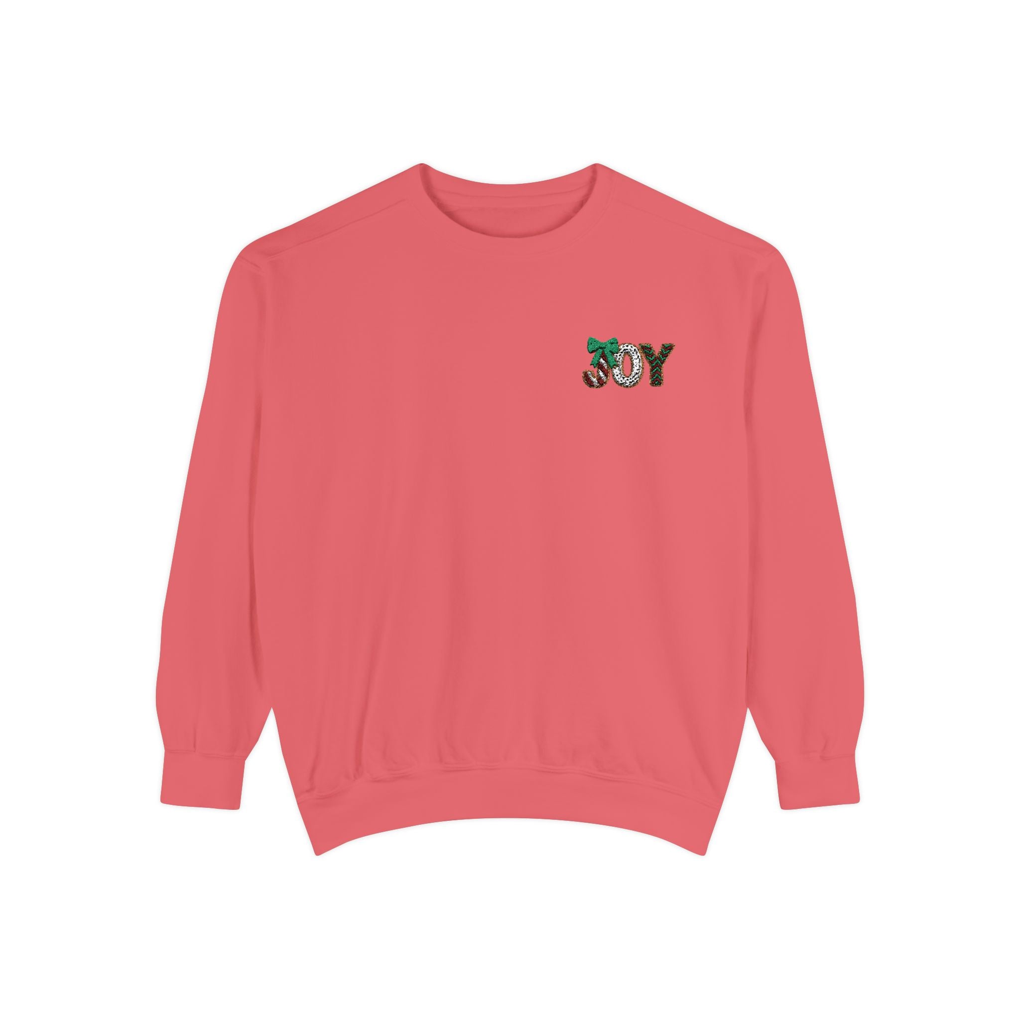 JOY Floral Crewneck Sweatshirt — Holiday Botanical Graphic Christmas T-Shirt & Sweater