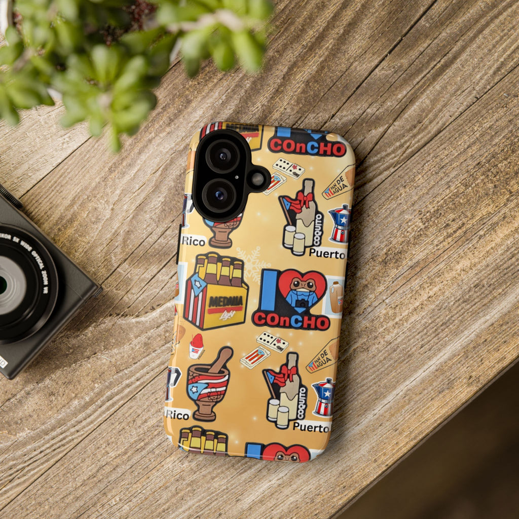 Puerto Rico Sticker Collage Tough Case  ‘I  Concho’ Pattern Phone Case