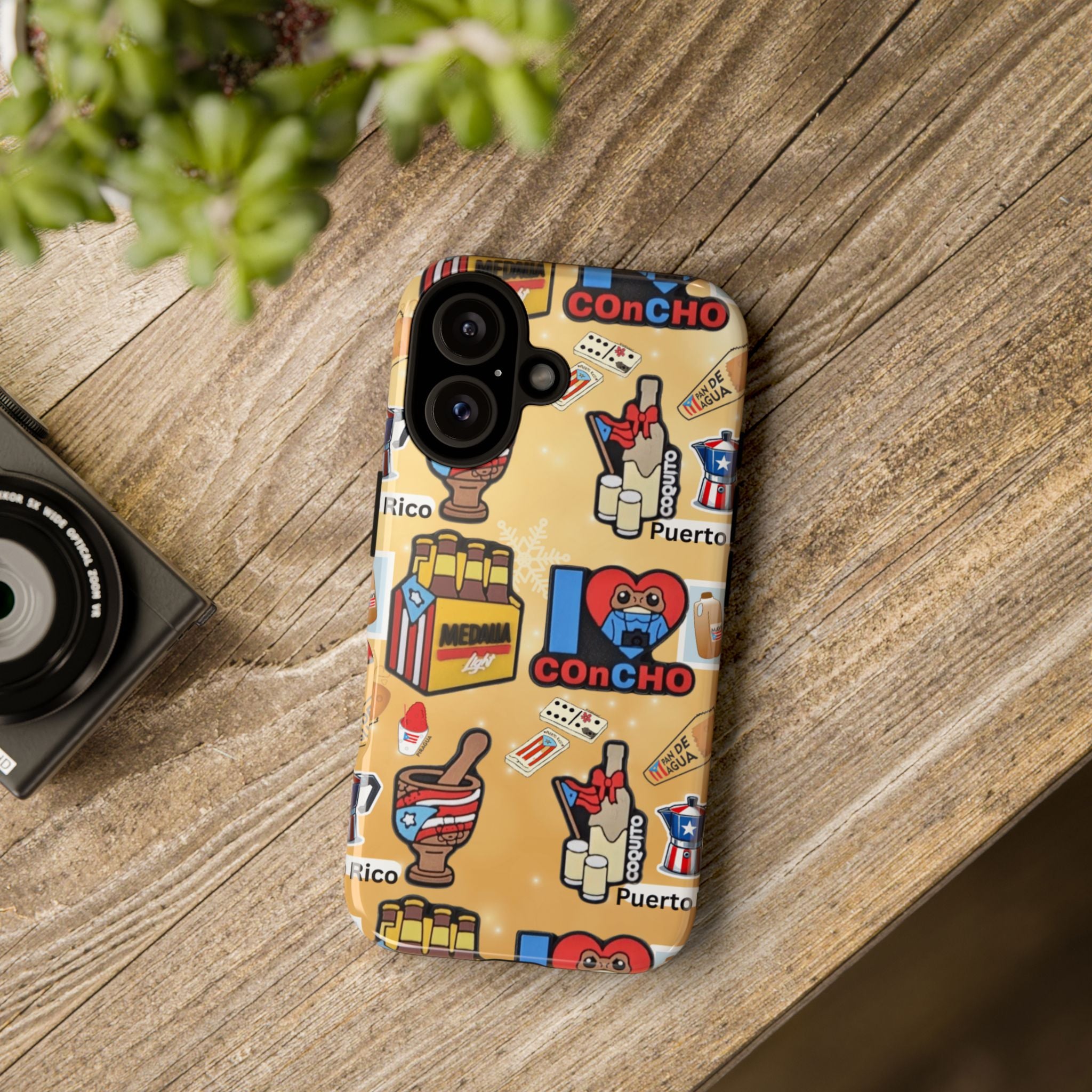 Puerto Rico Sticker Collage Tough Case  ‘I  Concho’ Pattern Phone Case