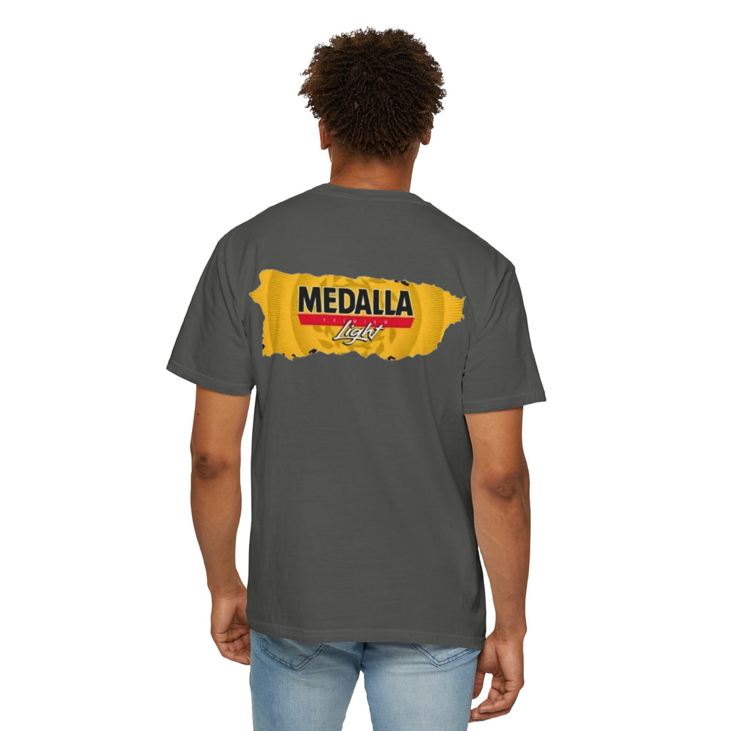 Medalla Light Puerto Rican Beer T-Shirt Coqui Frog Mascot Six-Pack Graphic Tee Puerto Rico’s Navidades
