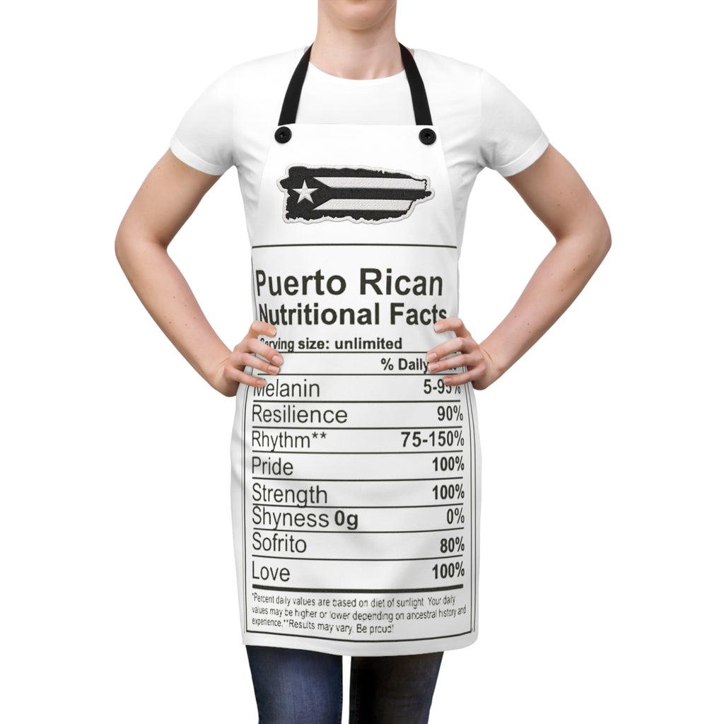 Puerto Rican Nutritional Facts Kitchen Apron