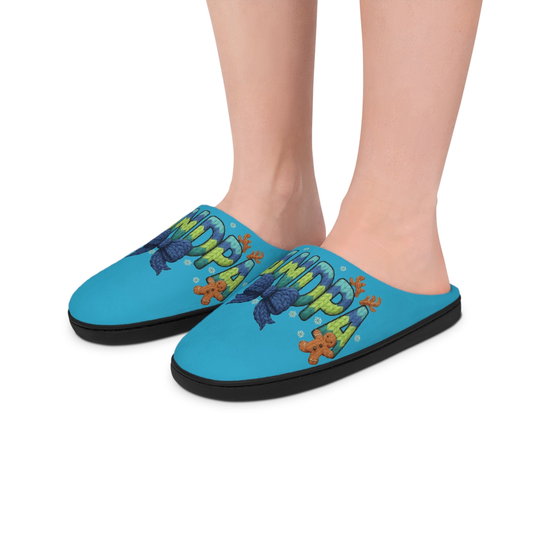Men's Holiday Slippers  'Grandpa' Cute Santa Fish Design Indoor House Shoes