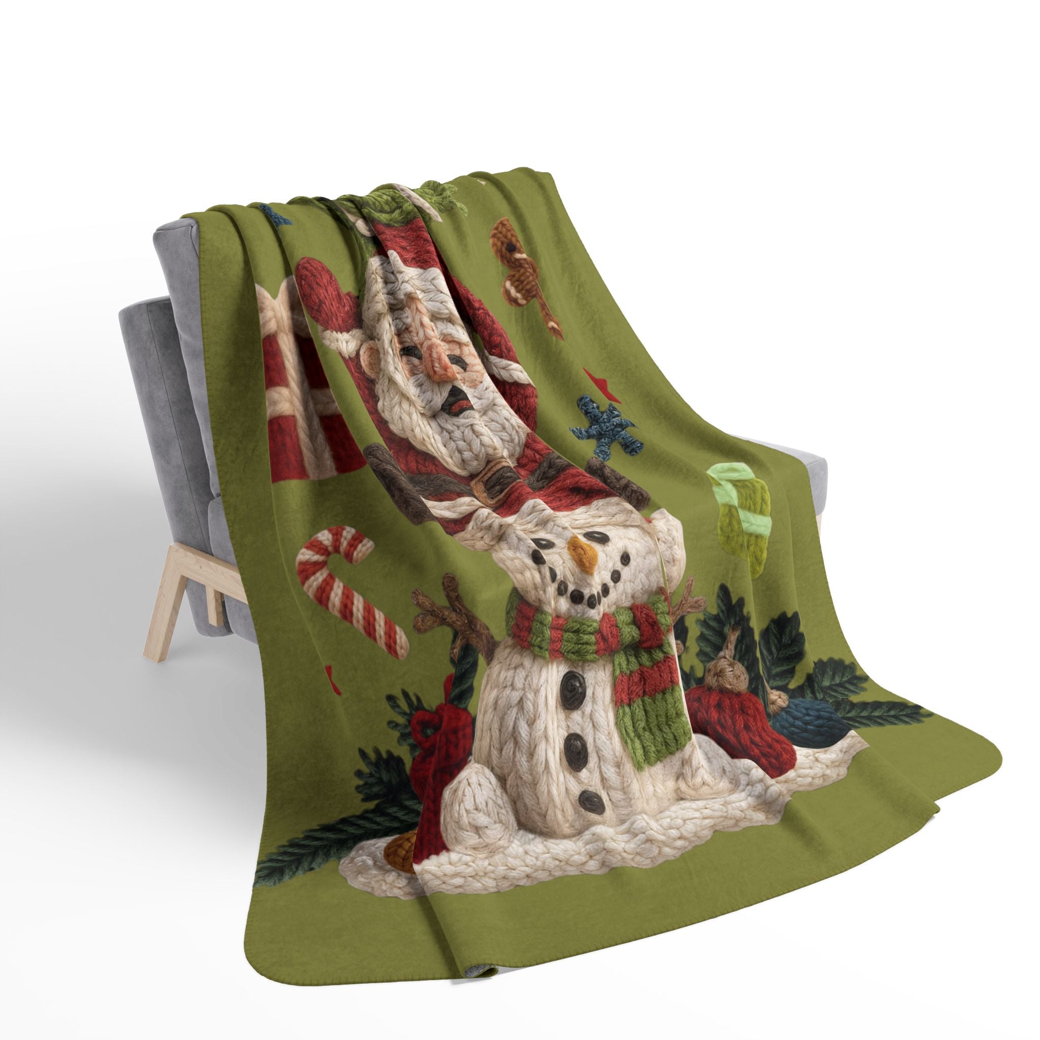 Magical Christmas Cartoon Blanket Grinch Santa Snowman Sherpa Blanket  Cozy Christmas Fleece Throw