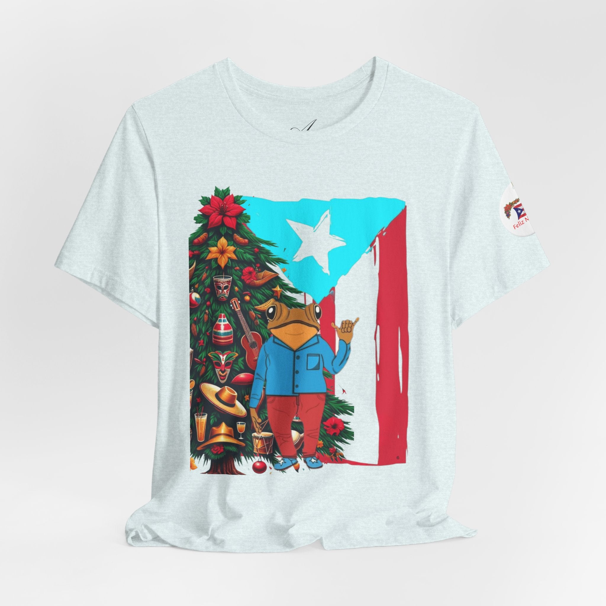 Puerto Rico Holiday T-Shirt  Coquí by Christmas Tree Graphic Puerto Rico’s Navidades