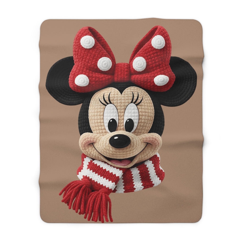 Magical Christmas Cartoon Blanket Minnie Mouse Holiday Sherpa Blanket  Cozy Knit Scarf Design