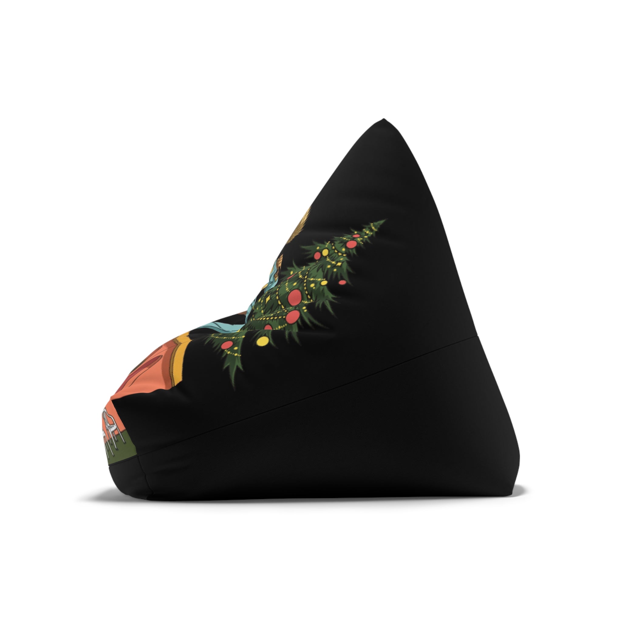 Puerto Rico Navidades Benito Bean Bag Chair Cover  Retro Camper Vibes Graphic (Man in Straw Hat, Palm Trees & Trailer)