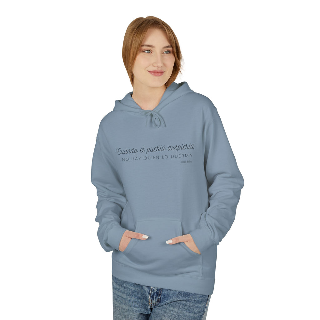 White Hoodie - "Caminas a pa'la desporta" Minimal Script Pullover