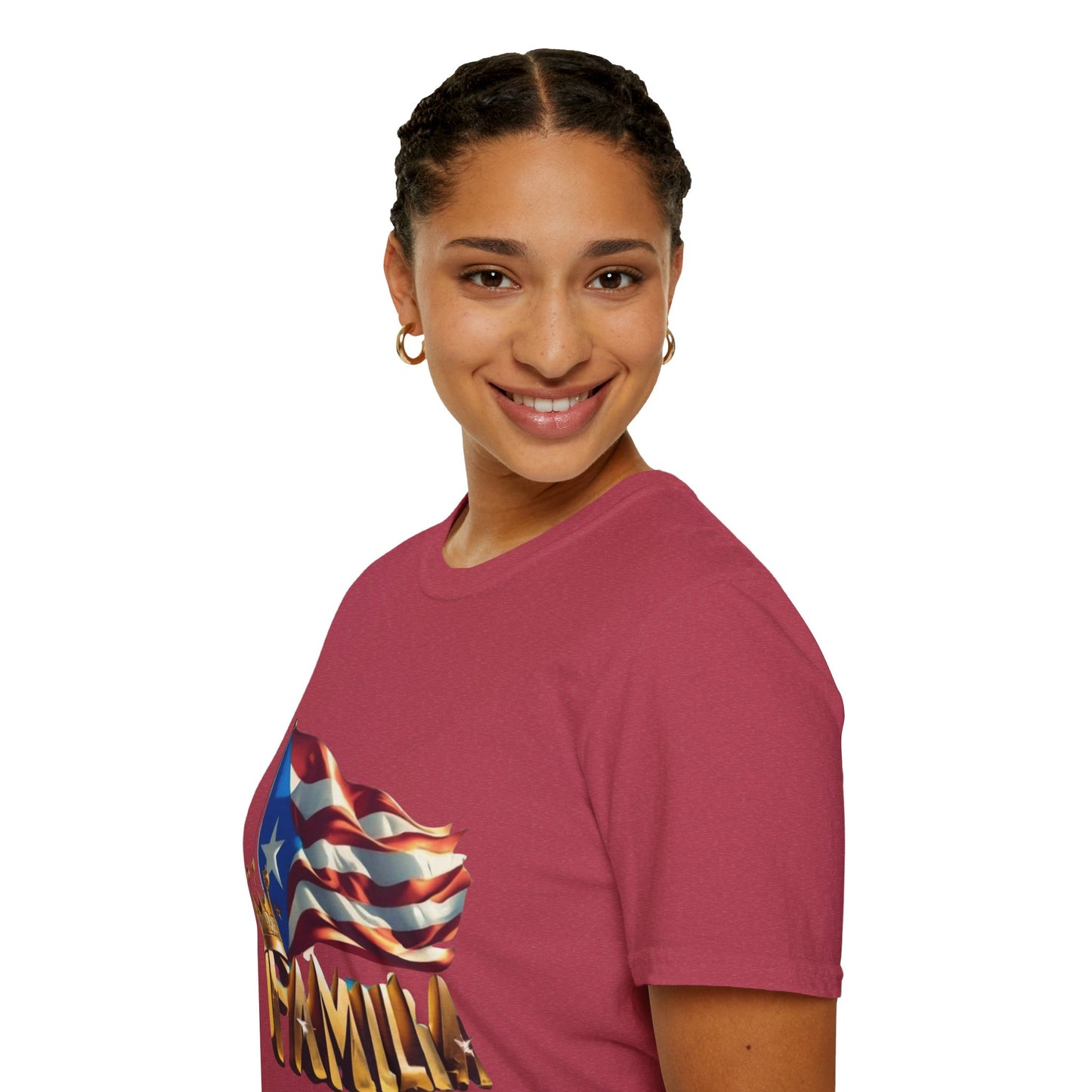 Puerto Rican Familia T-Shirt, Unisex Softstyle Tee, Patriotic Shirt, Family Unity Gift, Summer Celebration Apparel