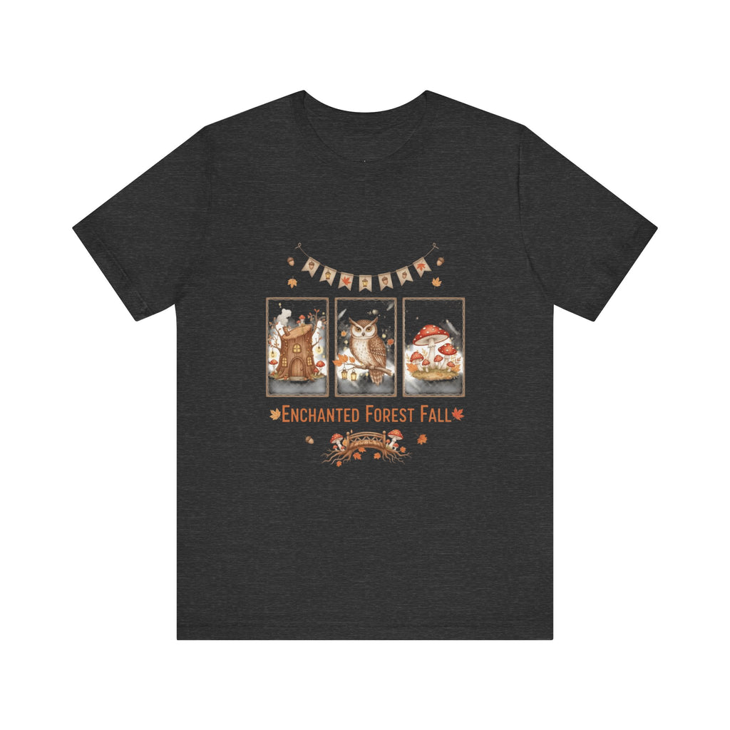 Enchanted Forest Fall Tee, Cute Owl Shirt, Autumn Graphic Tee, Nature Lover Gift, Cozy Fall Apparel, Wildlife T-Shirt, Unisex Fall Top