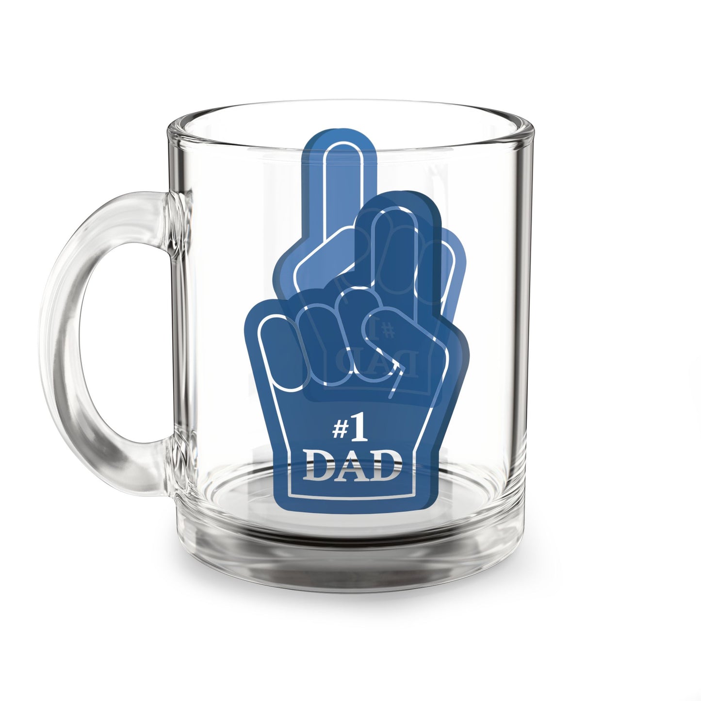 1 Dad Glass Mug  Perfect Gift for Fathers Day, Coffee Lover, Man Cave Decor, Unique Kitchenware, Personalized Dad Gifts